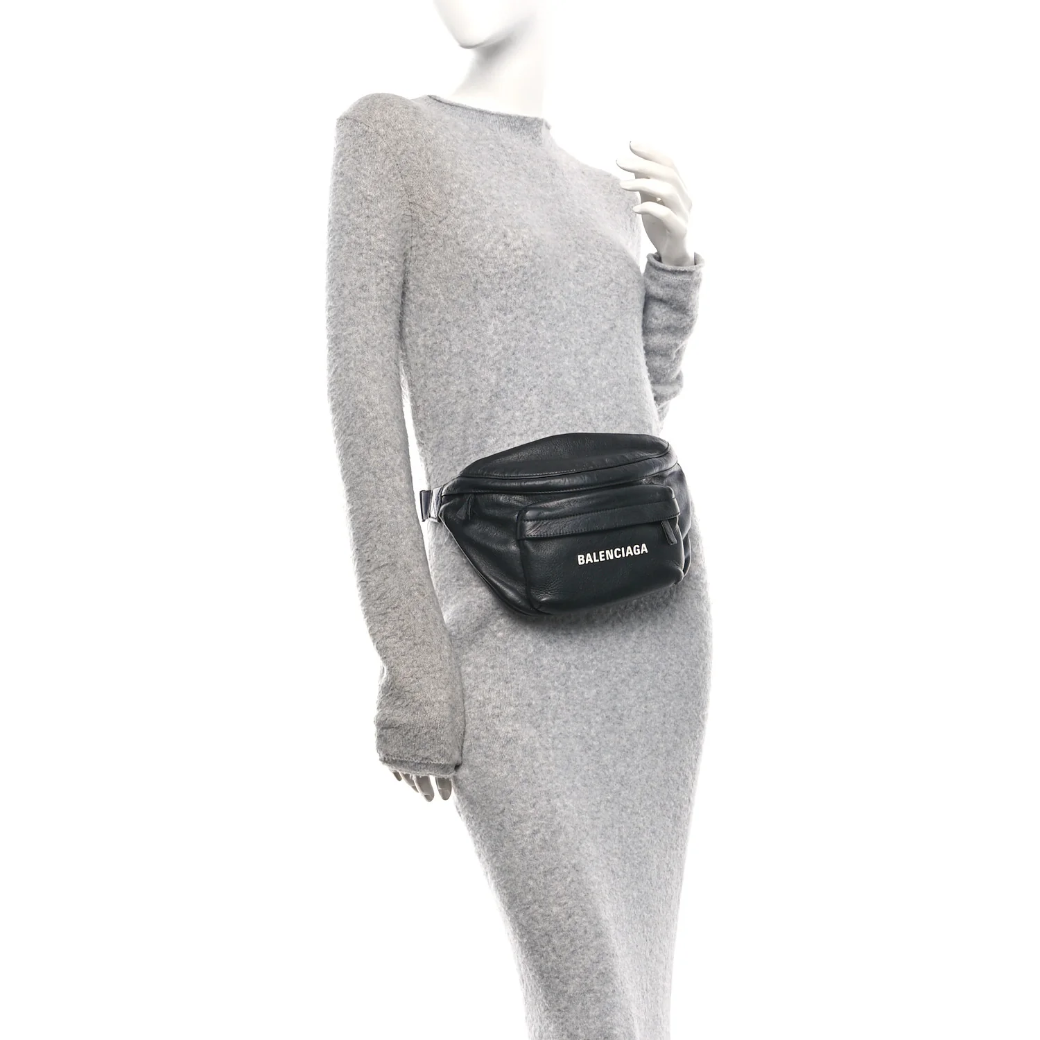 Smooth Calfskin Logo Large Everyday Beltpack Black White - Image 2