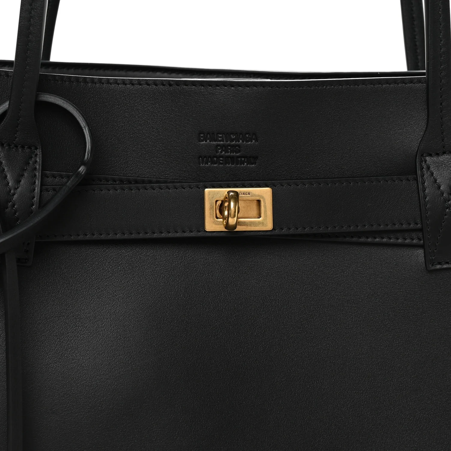 Smooth Calfskin Medium Bel Tote Bag Black - Image 7