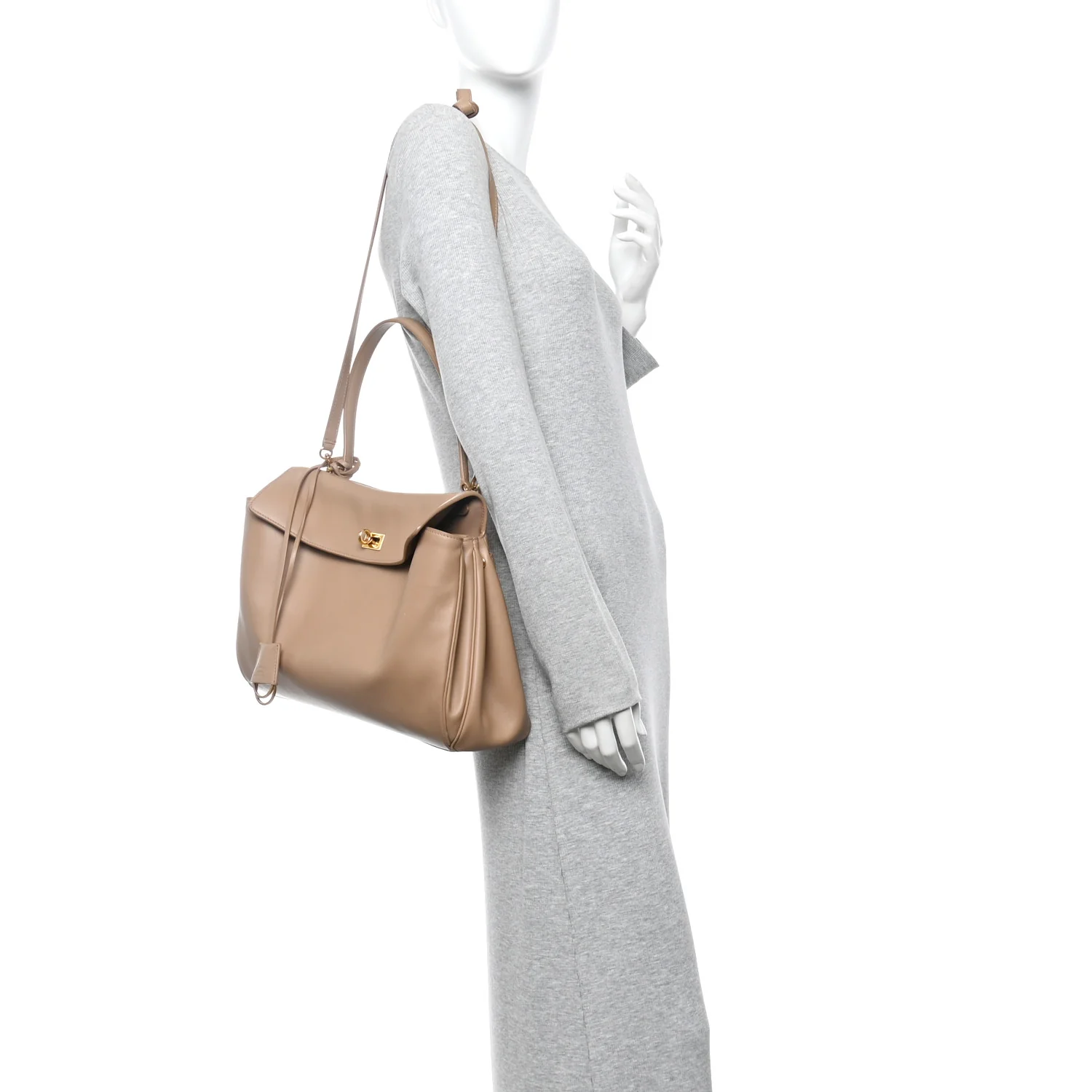 Smooth Calfskin Medium Rodeo Top Handle Handbag Latte - Image 2