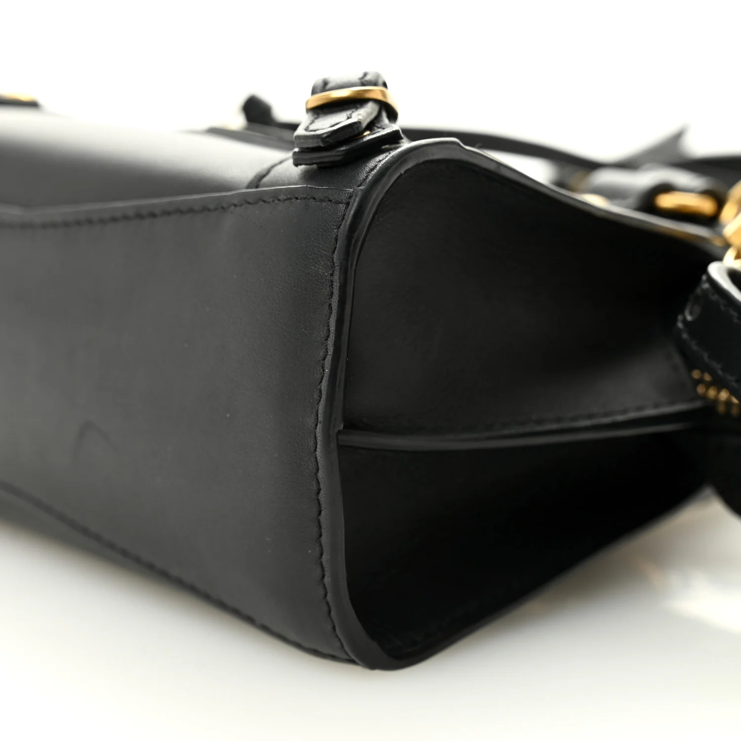 Smooth Calfskin Neo Classic Brass Hardware Nano City Crossbody Black - Image 10