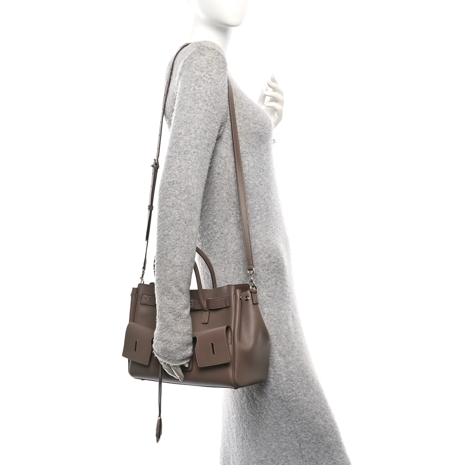 Smooth Calfskin Small Bel Air Carry All Bag Dark Taupe - Image 2