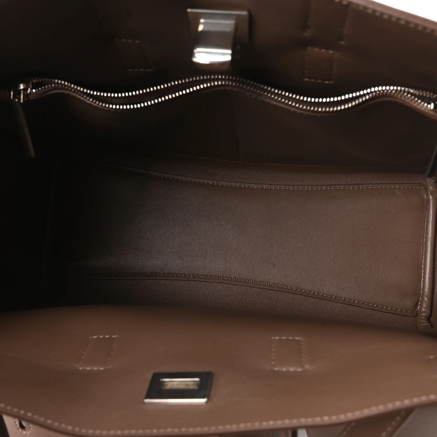 Smooth Calfskin Small Bel Air Carry All Bag Dark Taupe - Image 5