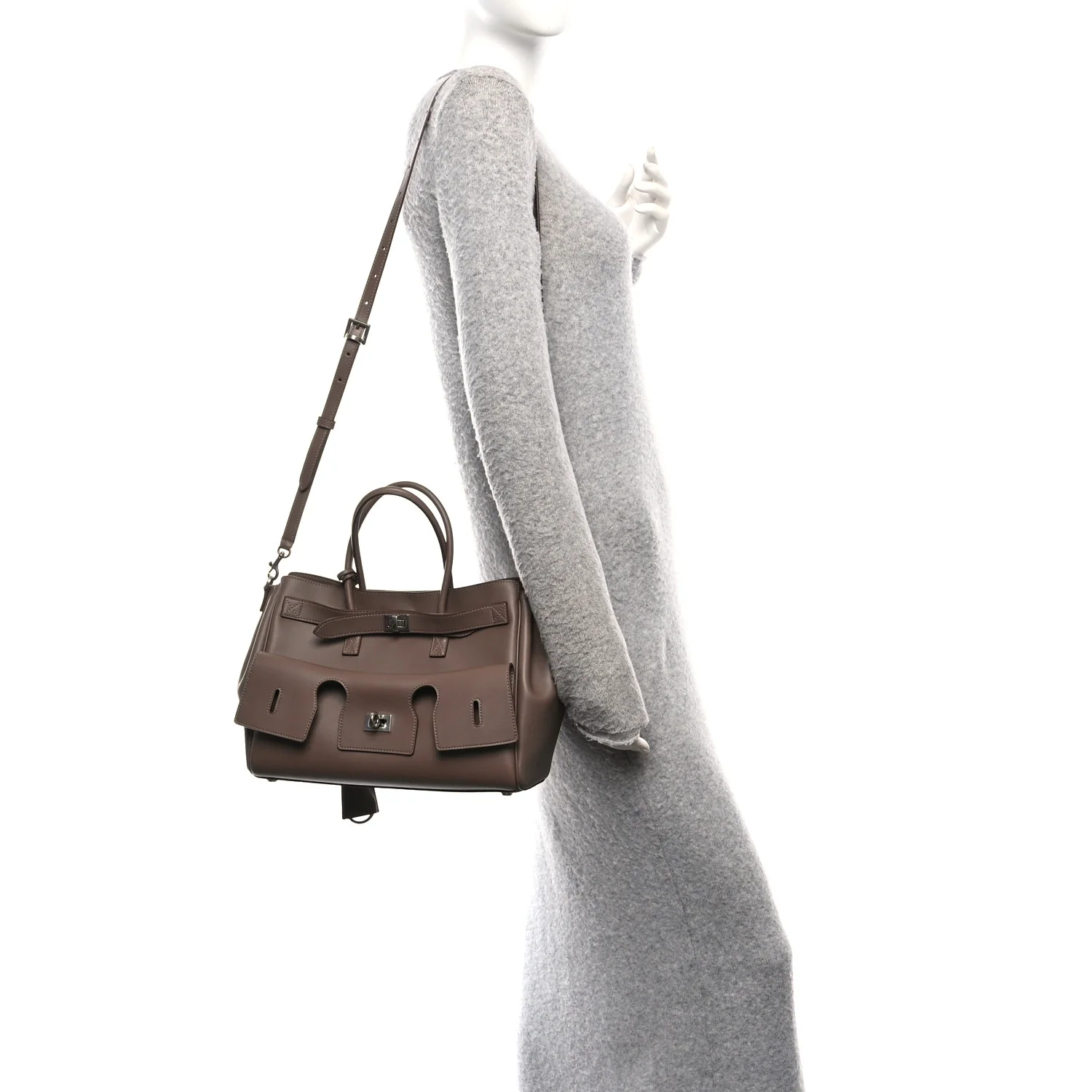Smooth Calfskin Small Bel Air Carry All Bag Taupe - Image 2