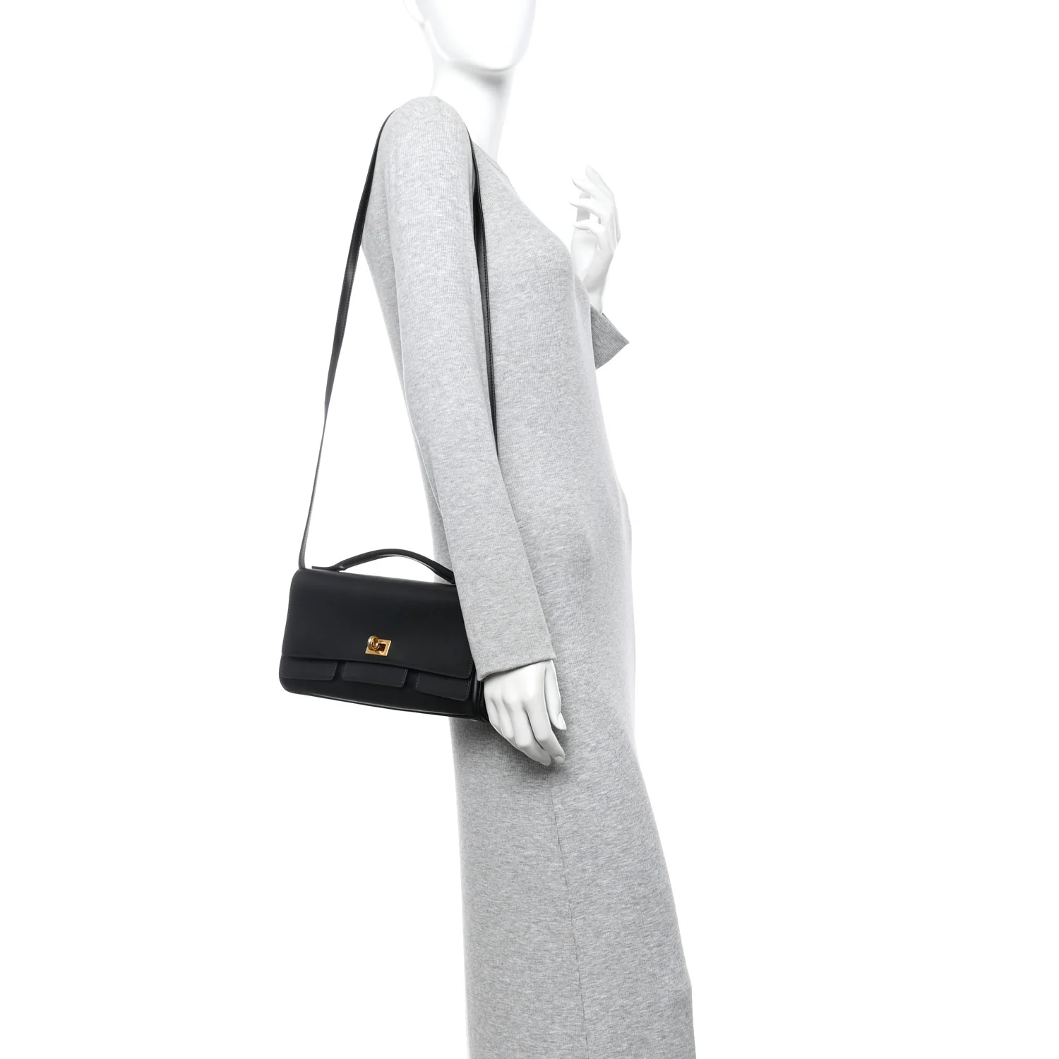 Smooth Calfskin Small Bel Air Clutch On Strap Black - Image 2