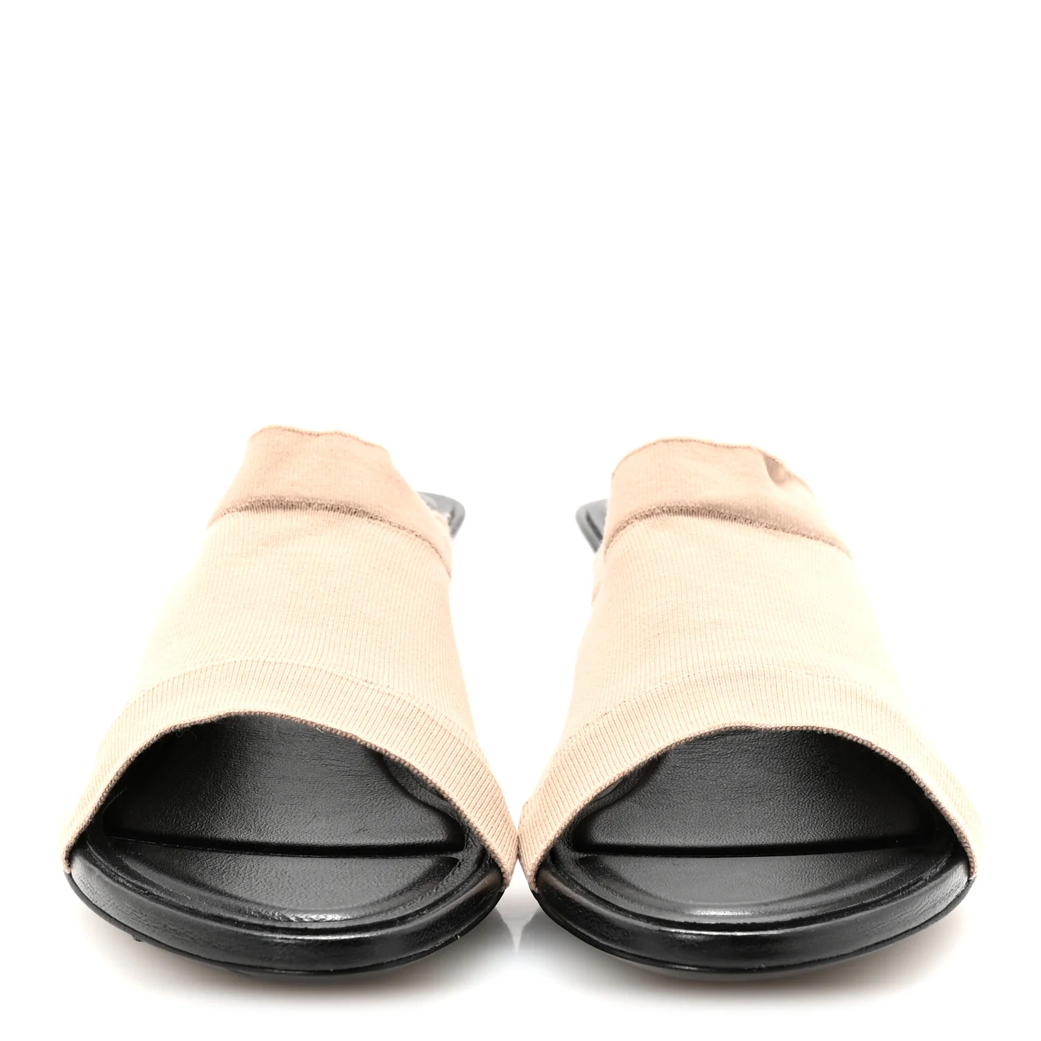 Stretch Knit Mule Sandal 37 Beige - Image 3