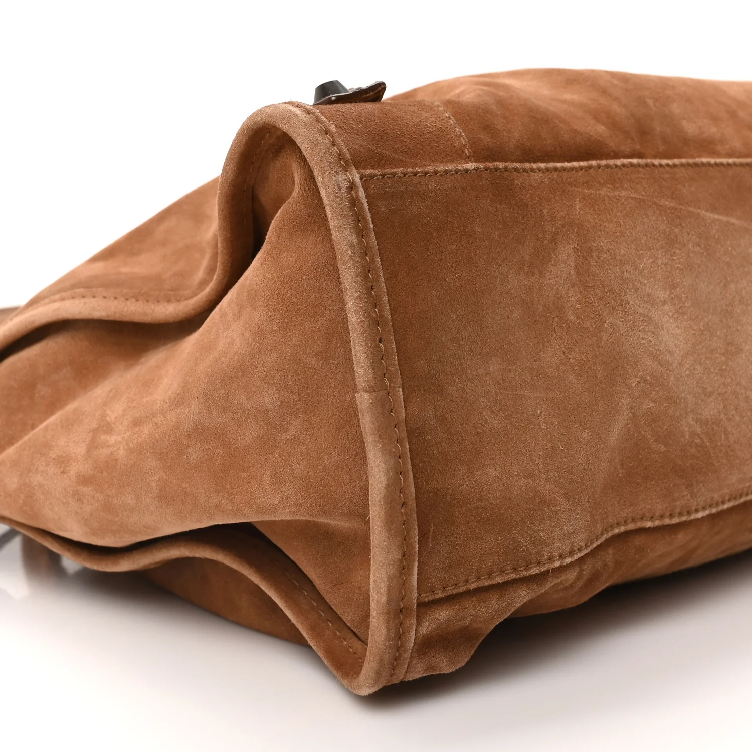 Suede Calfskin Classic Hardware Medium Le City Camel - Image 9