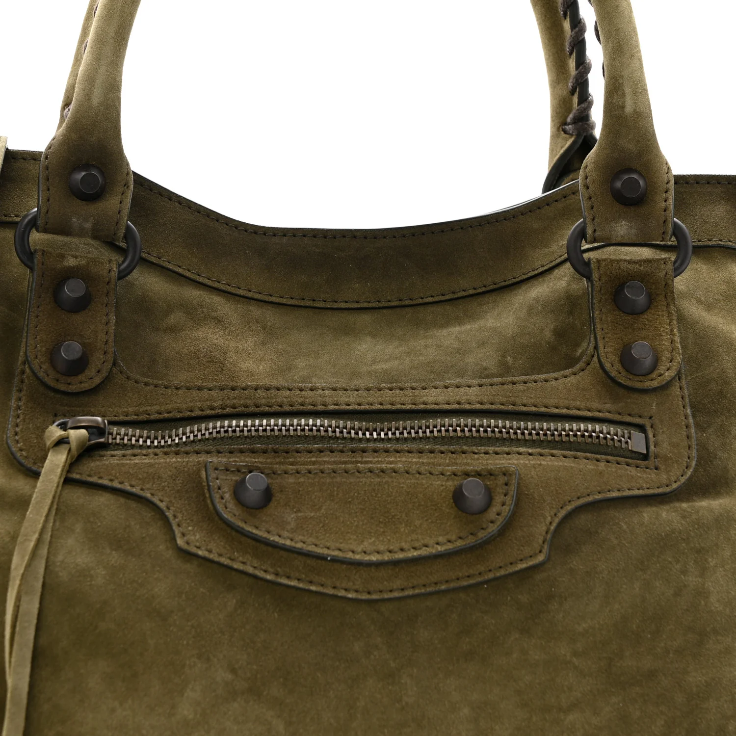 Suede Calfskin Classic Hardware Medium Le City Khaki - Image 8