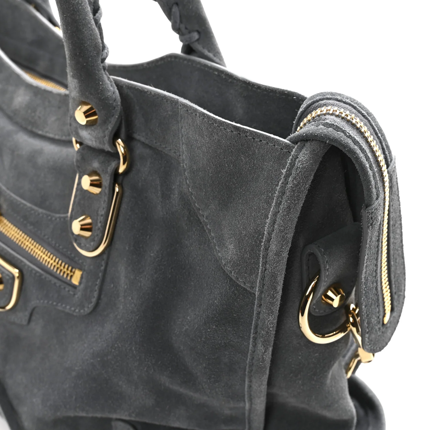 Suede Gold Metallic Edge Hardware City Gris Plomb - Image 13