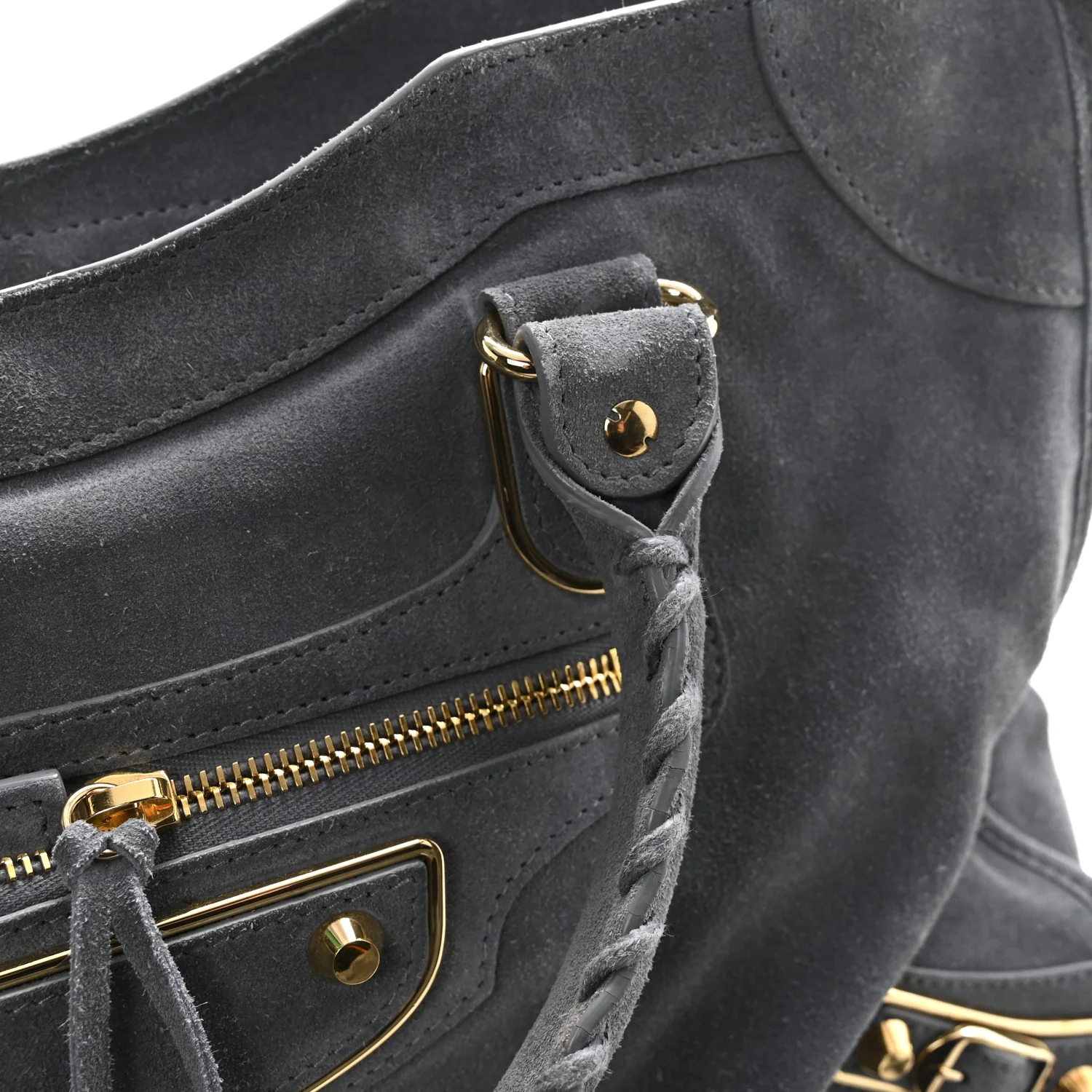 Suede Gold Metallic Edge Hardware City Gris Plomb - Image 15
