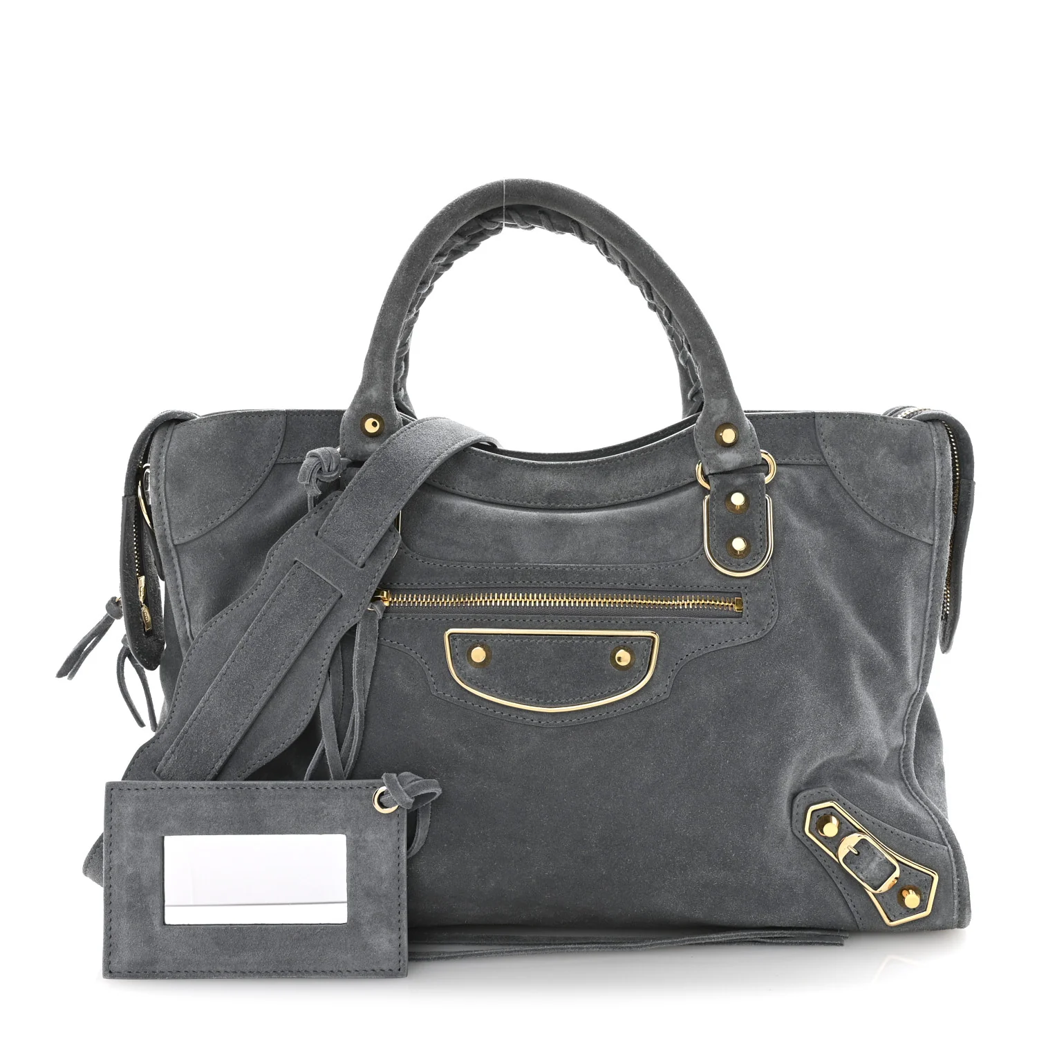 Suede Gold Metallic Edge Hardware City Gris Plomb - Image 3