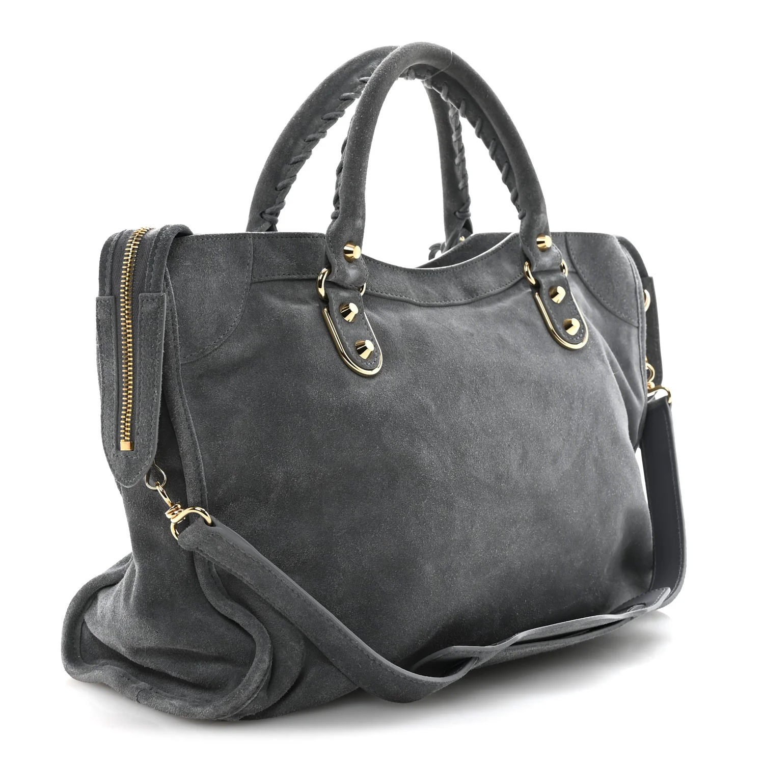 Suede Gold Metallic Edge Hardware City Gris Plomb - Image 4