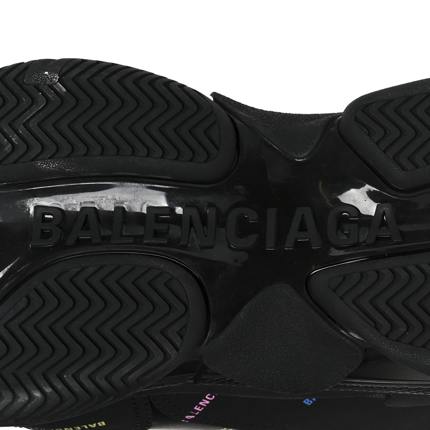 Technical Fabric Allover Logo Mens Triple S Sneakers 44 Black Multicolor - Image 7