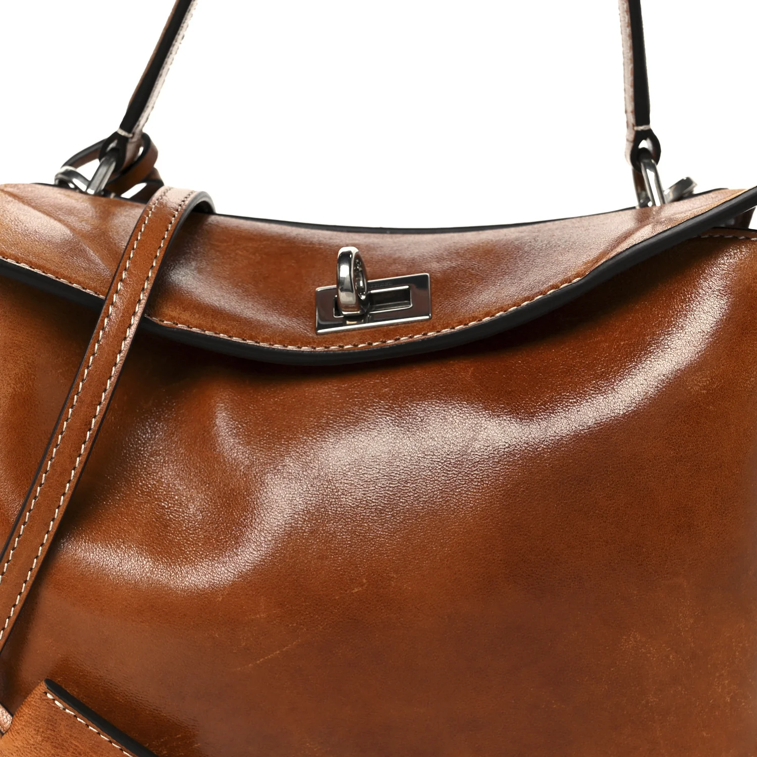 Vegetable Tanned Lambskin Mini Rodeo Top Handle Handbag Tan Cowboy - Image 10