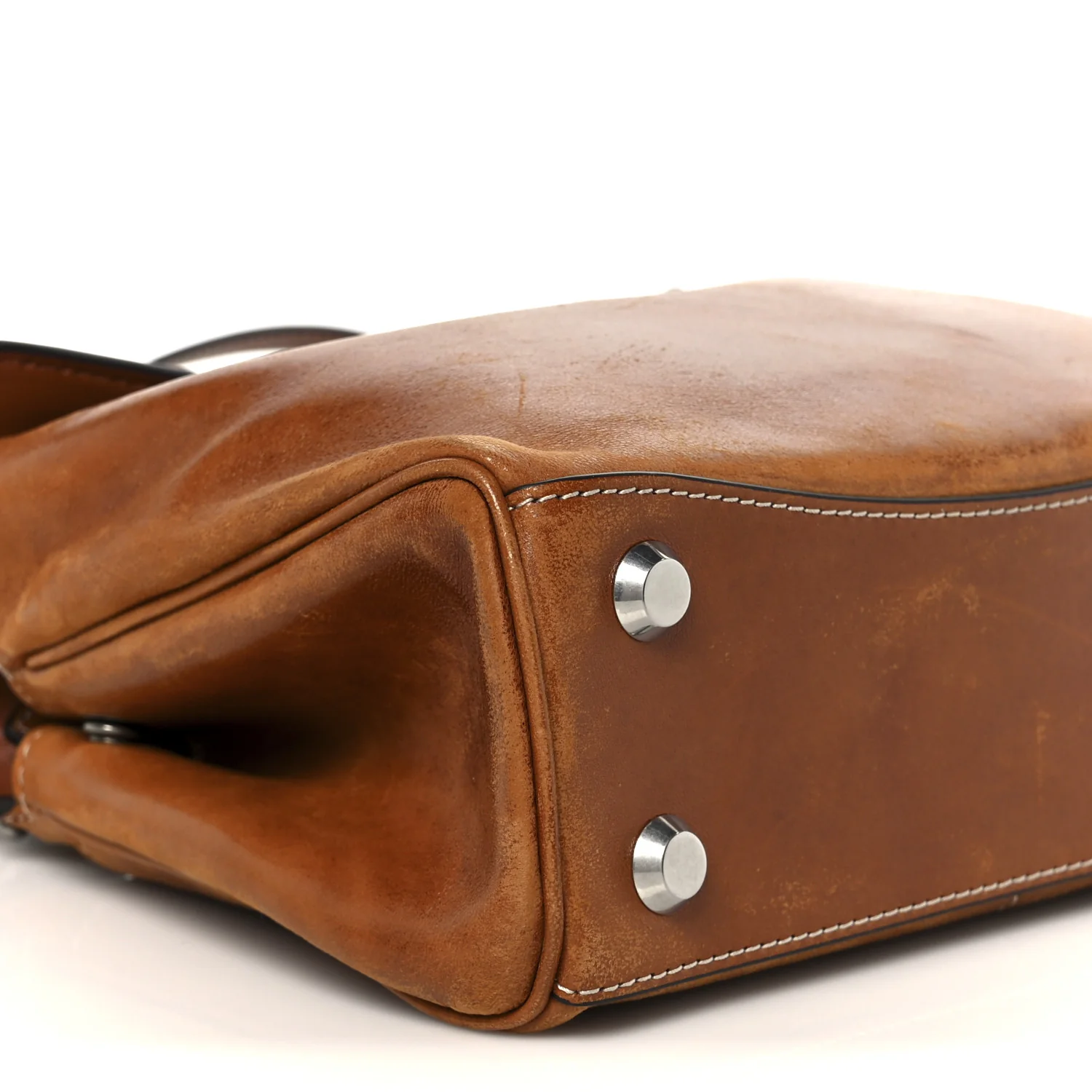 Vegetable Tanned Lambskin Mini Rodeo Top Handle Handbag Tan Cowboy - Image 11