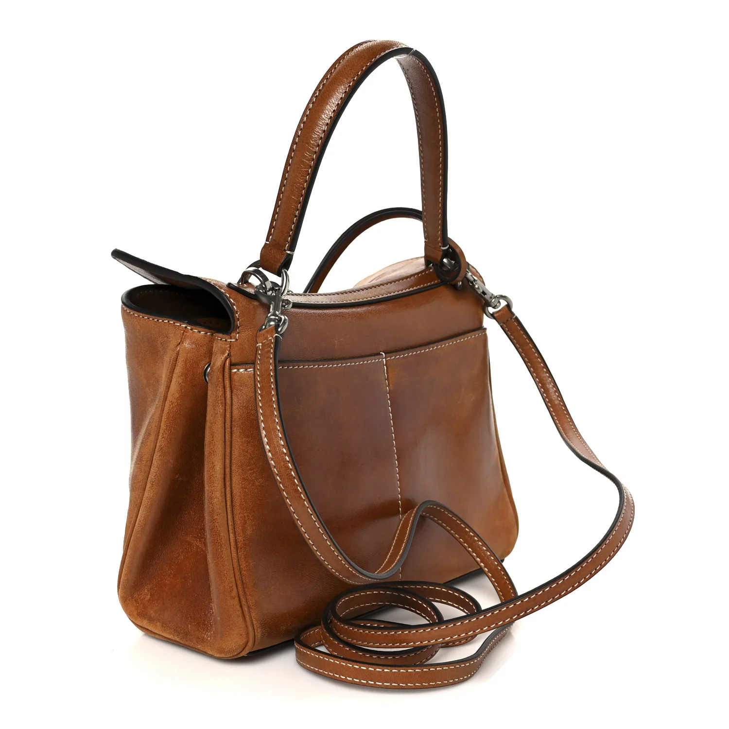Vegetable Tanned Lambskin Mini Rodeo Top Handle Handbag Tan Cowboy - Image 3