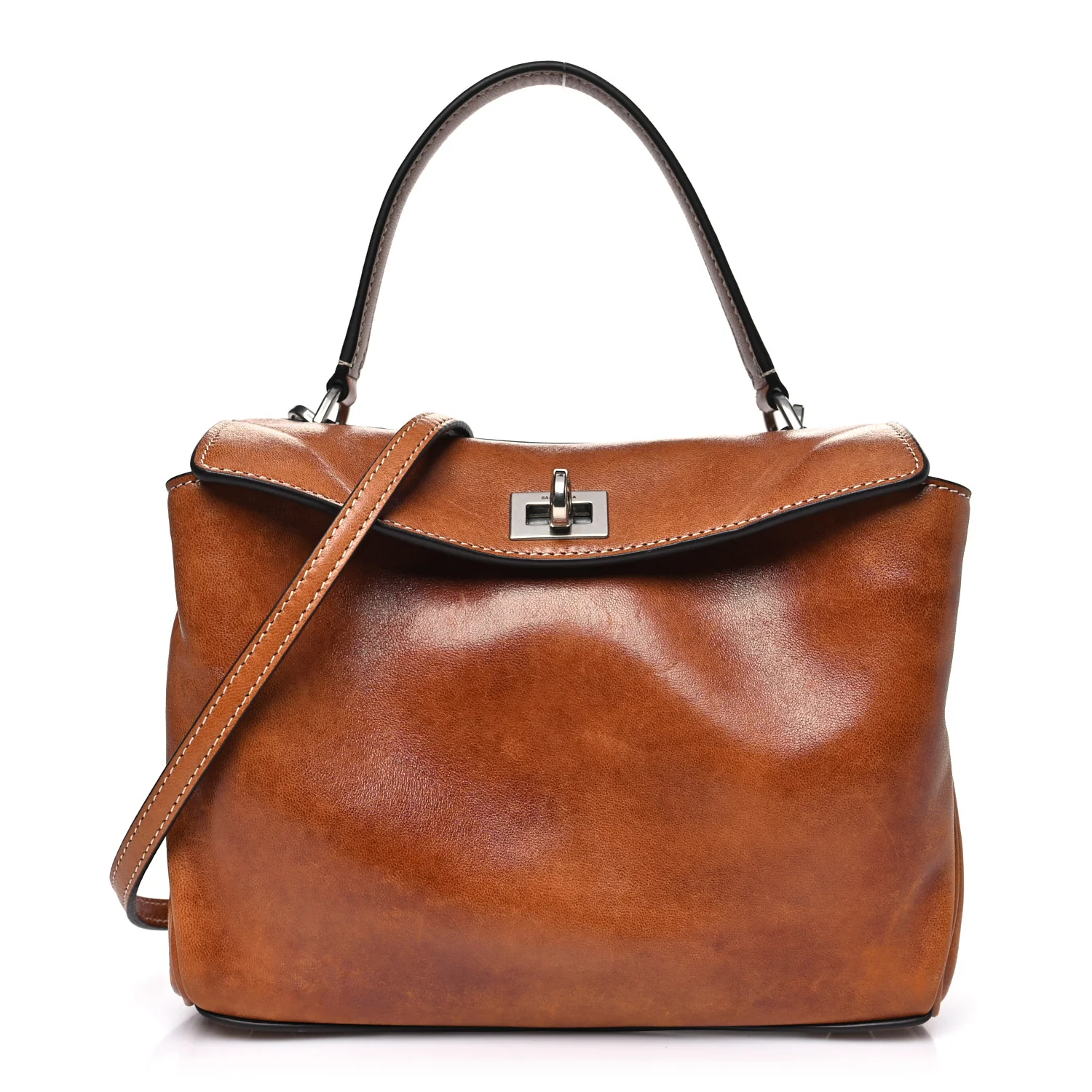 Vegetable Tanned Lambskin Mini Rodeo Top Handle Handbag Tan Cowboy