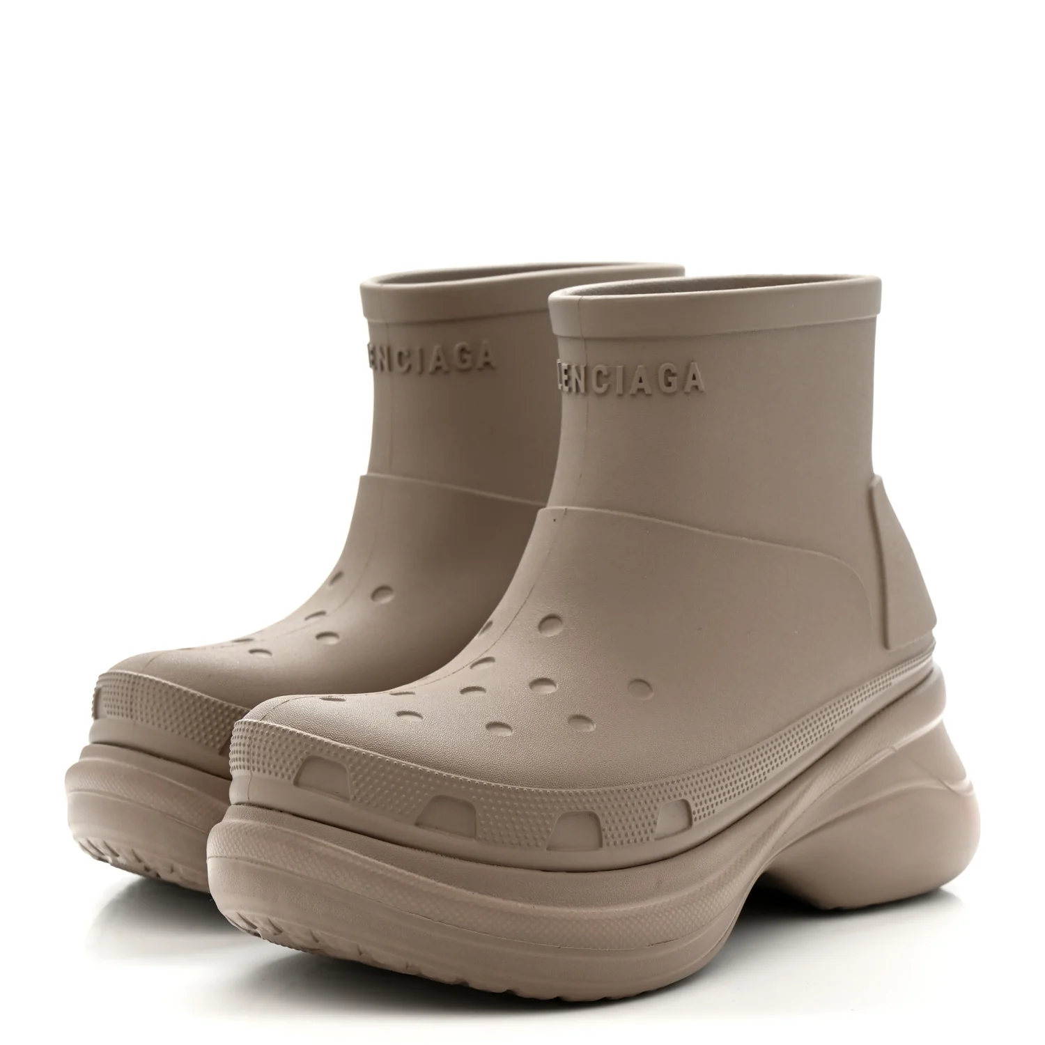 X CROCS Rubber Womens Low Top Rain Boots 39 Beige - Image 4