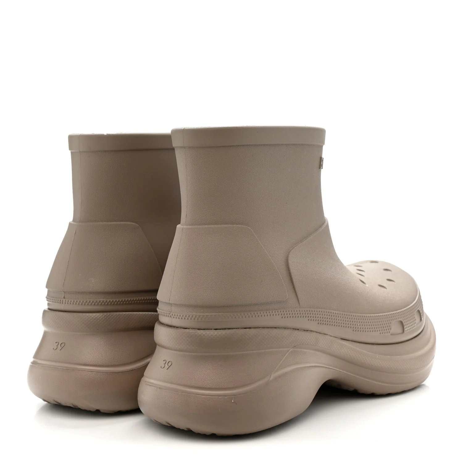 X CROCS Rubber Womens Low Top Rain Boots 39 Beige - Image 5