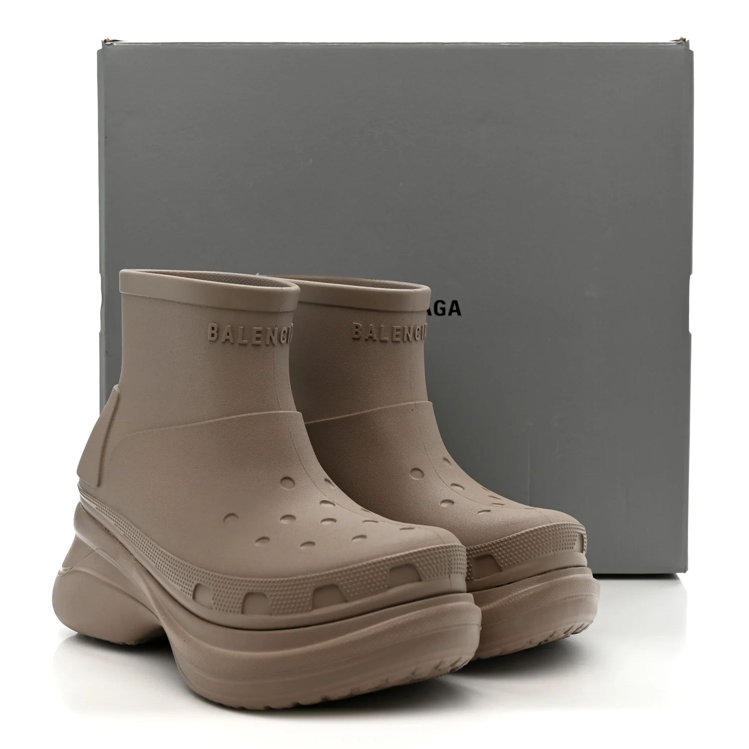 X CROCS Rubber Womens Low Top Rain Boots 39 Beige - Image 9