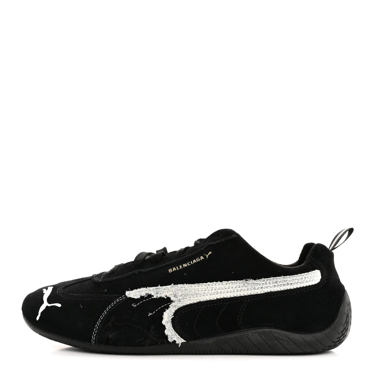 X PUMA Suede Mens Distressed Speedcat Sneakers 44 Black White