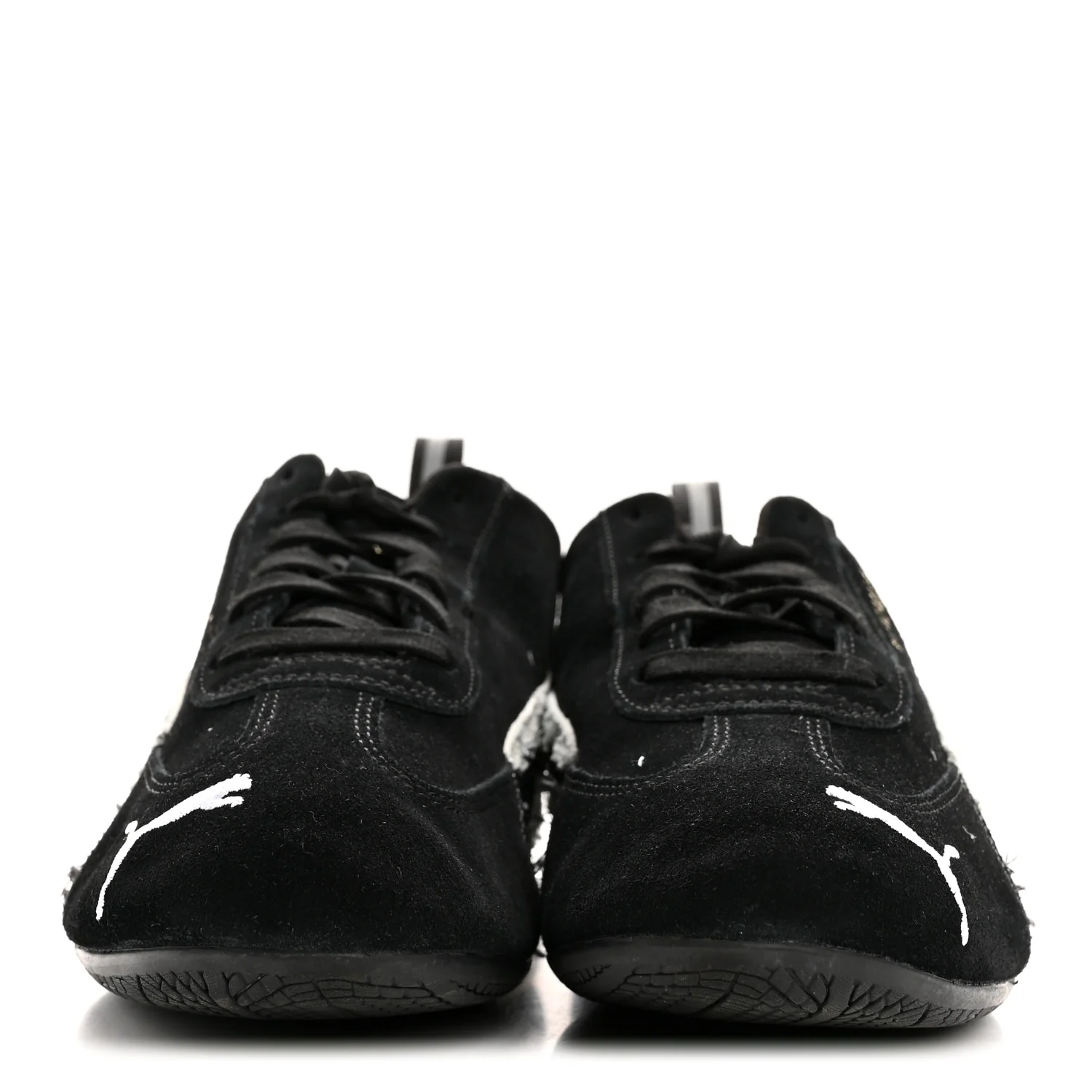 X PUMA Suede Mens Distressed Speedcat Sneakers 44 Black White - Image 3