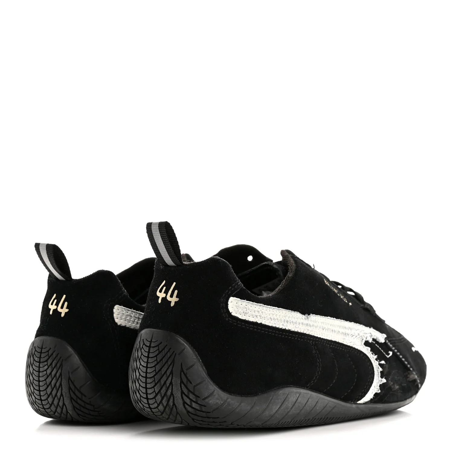 X PUMA Suede Mens Distressed Speedcat Sneakers 44 Black White - Image 9