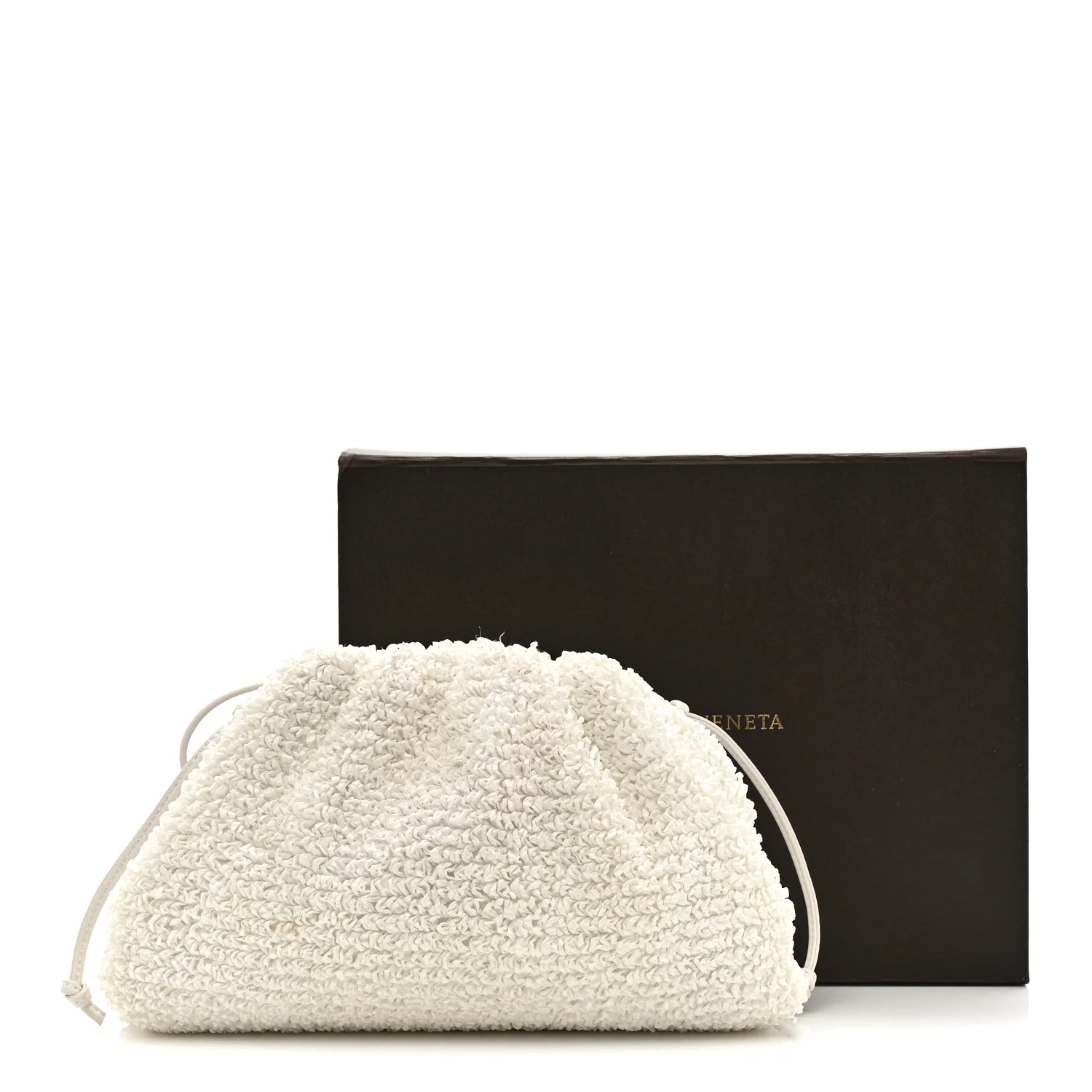 Boucle Curly Raffia The Mini Pouch White Chalk - Image 24
