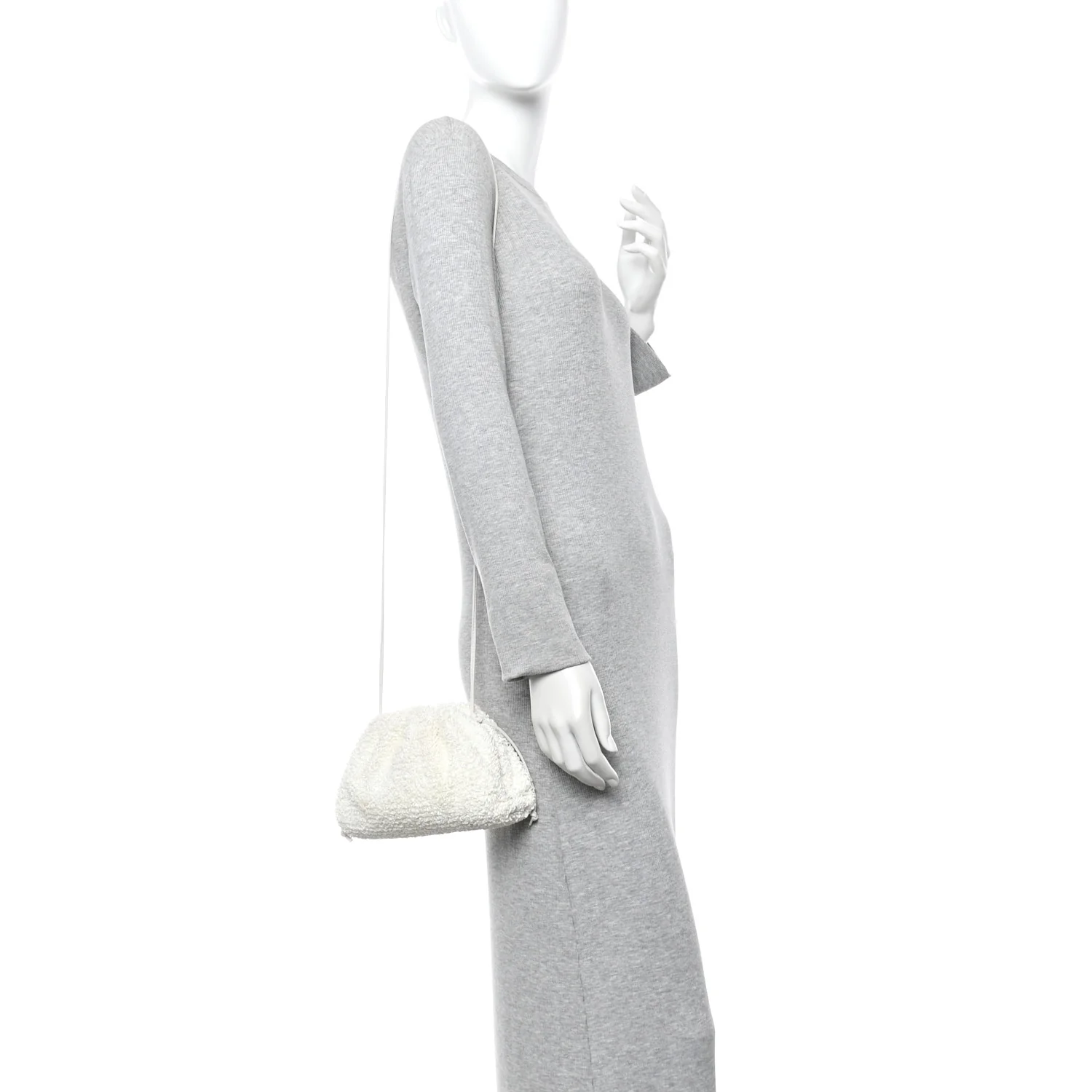 Boucle Curly Raffia The Mini Pouch White Chalk - Image 3