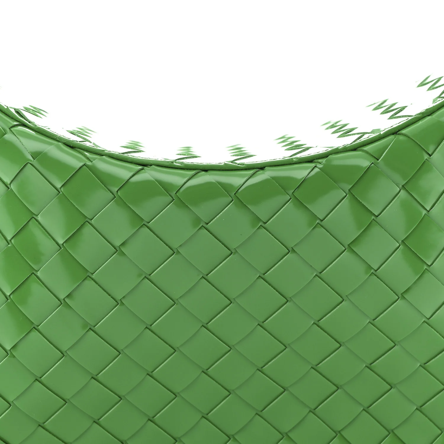 Brushed Calfskin Intrecciato Cradle Fold Over Shoulder Bag Parakeet - Image 7