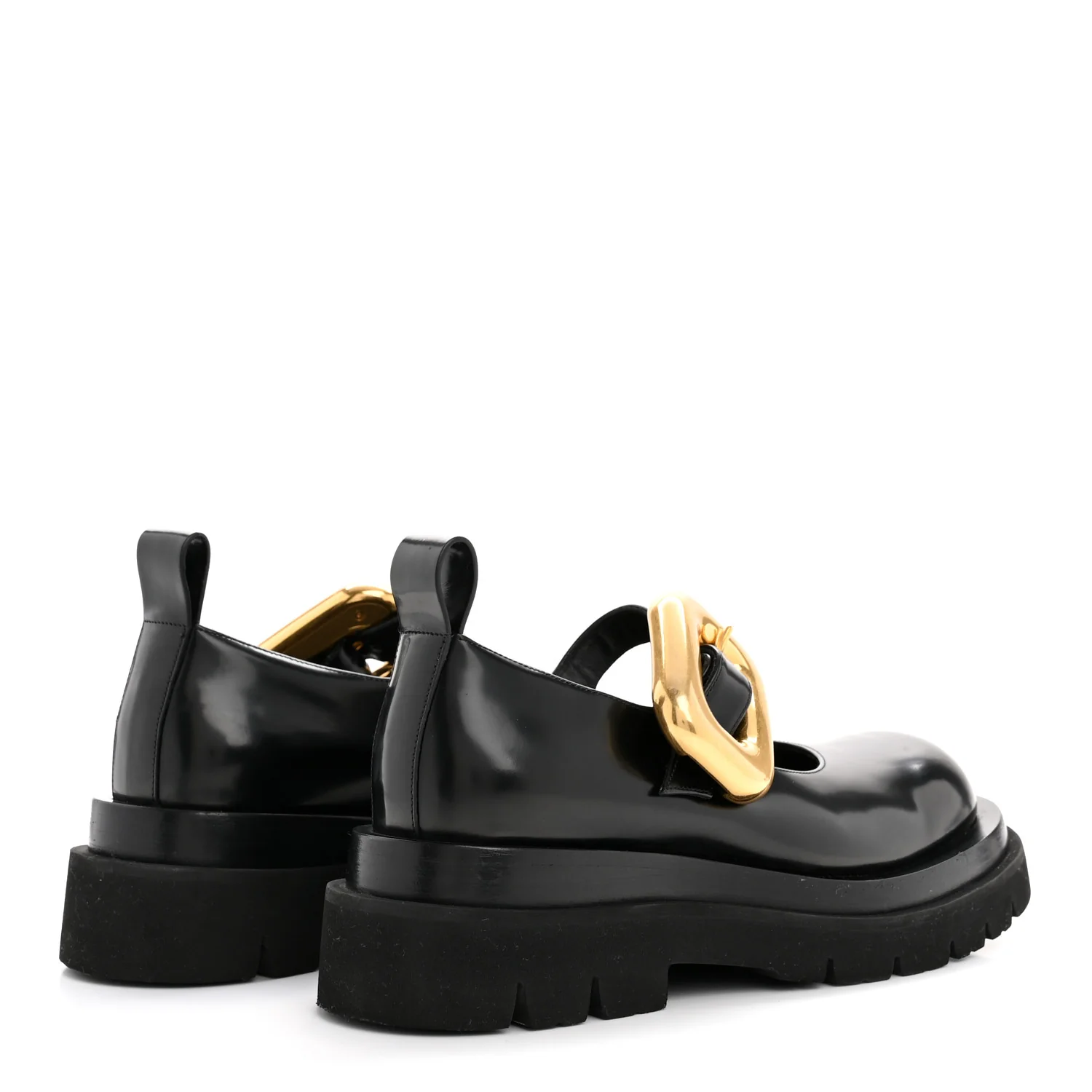 Brushed Calfskin Lug Mary-Jane Loafers 37.5 Black - Image 5