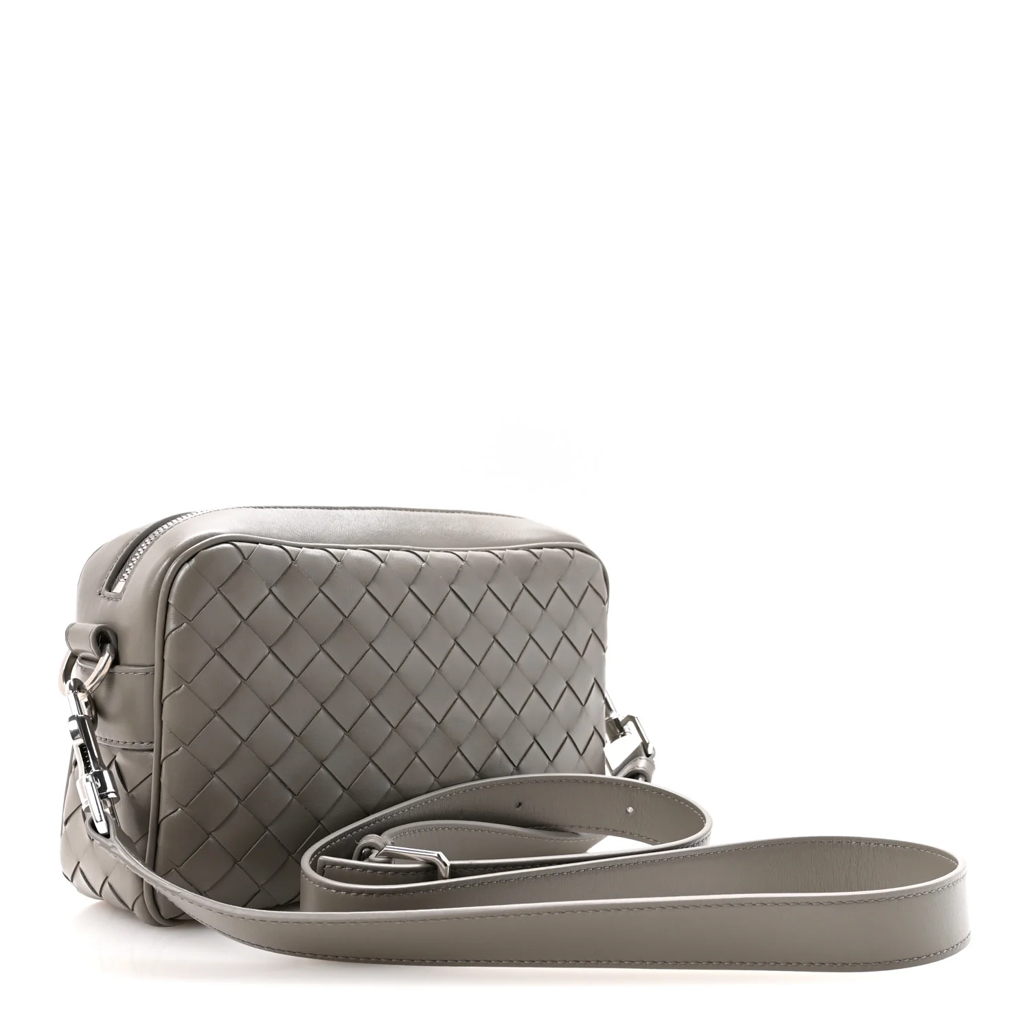 Calfskin Intrecciato Camera Bag Drizzle Silver - Image 3