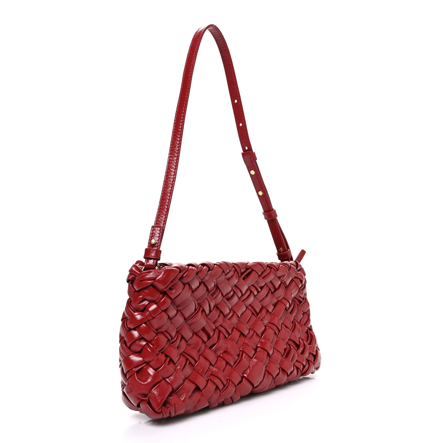 Calfskin Intrecciato Kalimero Cha-Cha Clutch Red - Image 3