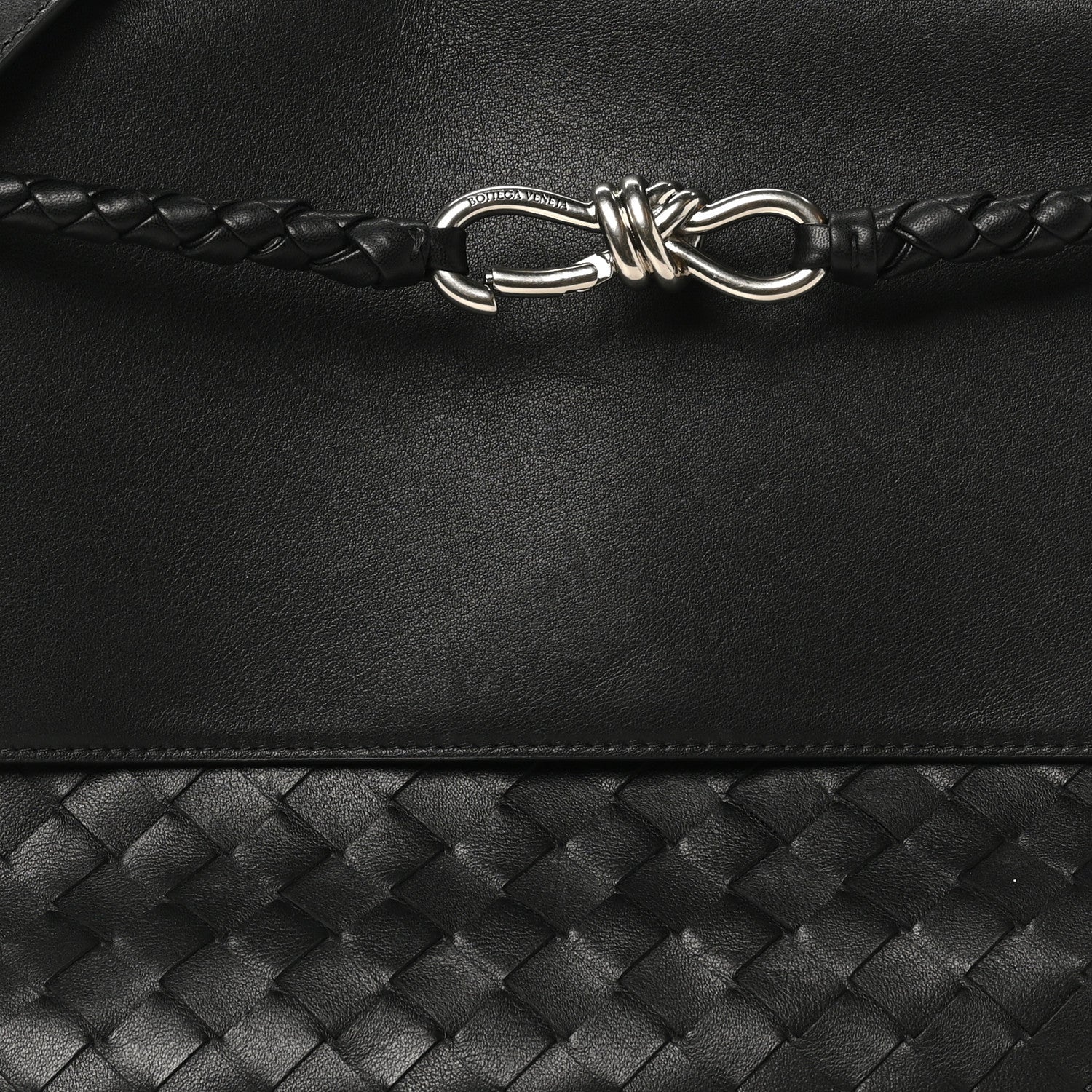 Calfskin Intrecciato Medium Andiamo Messenger Bag Black - Image 8