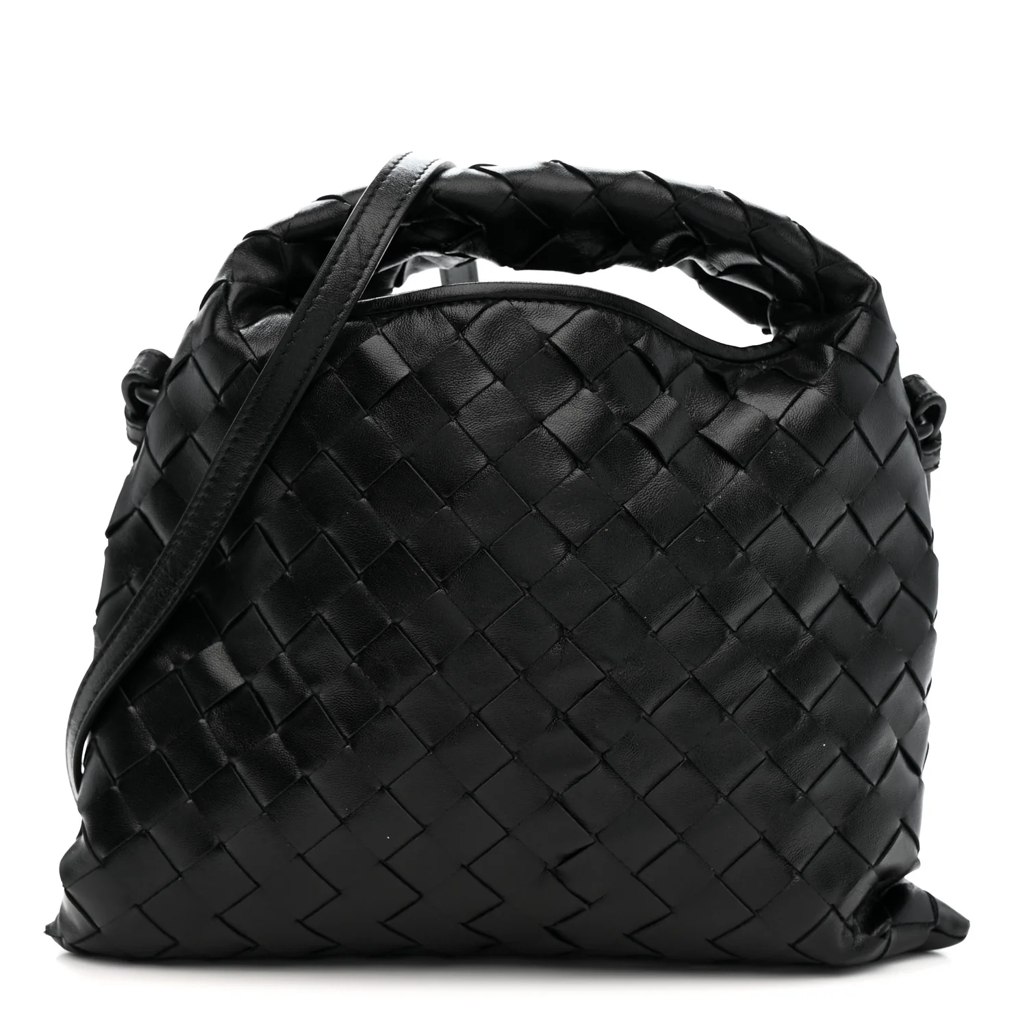 Calfskin Intrecciato Mini Hop Black