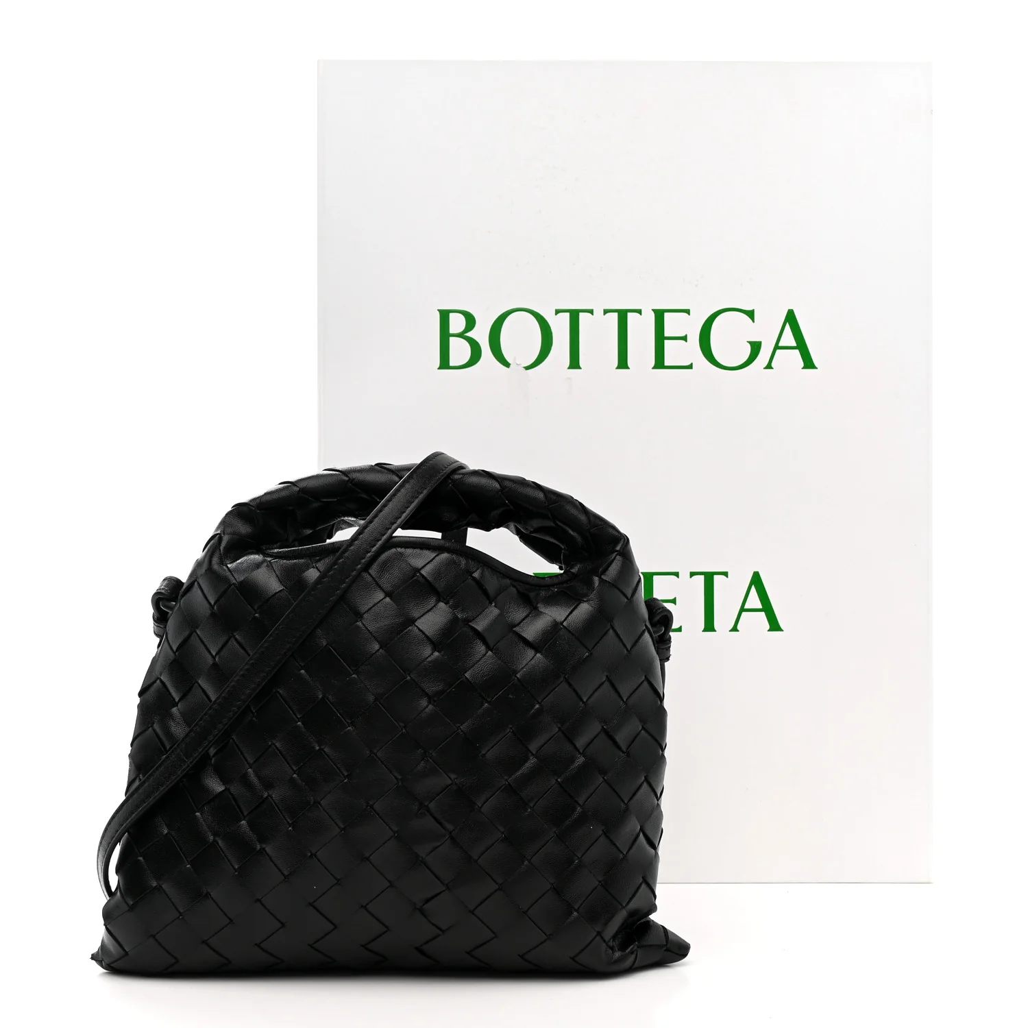Calfskin Intrecciato Mini Hop Black - Image 12