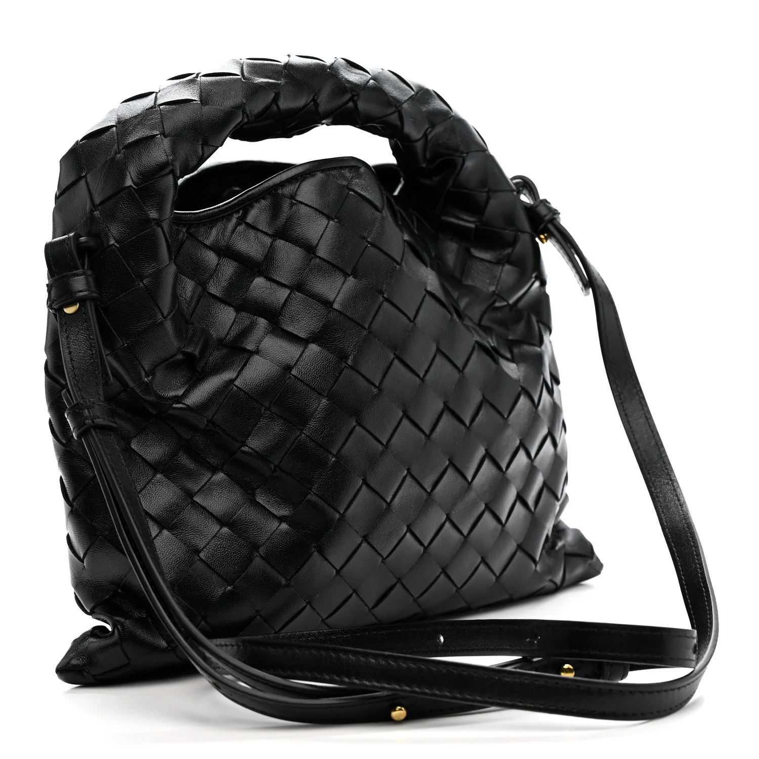 Calfskin Intrecciato Mini Hop Black - Image 3