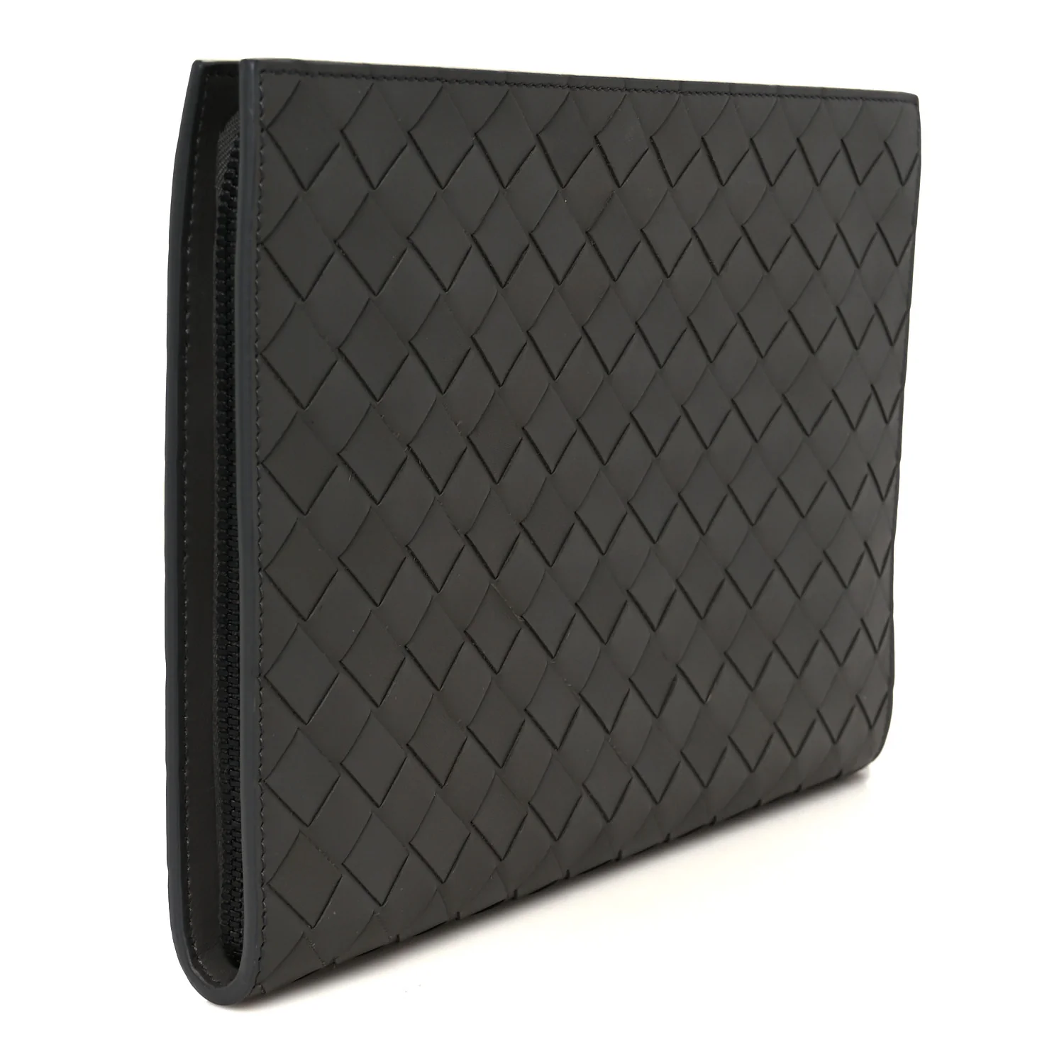 Calfskin Intrecciato Small Document Case Grey - Image 3