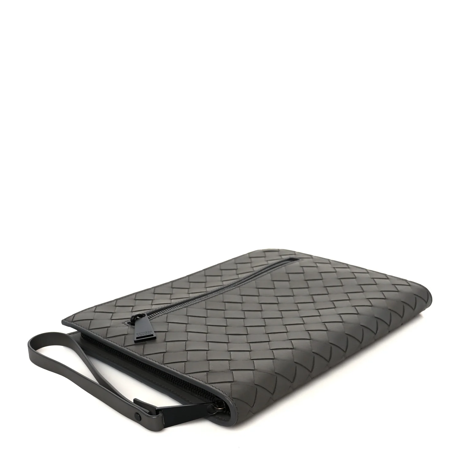 Calfskin Intrecciato Small Document Case Grey - Image 4