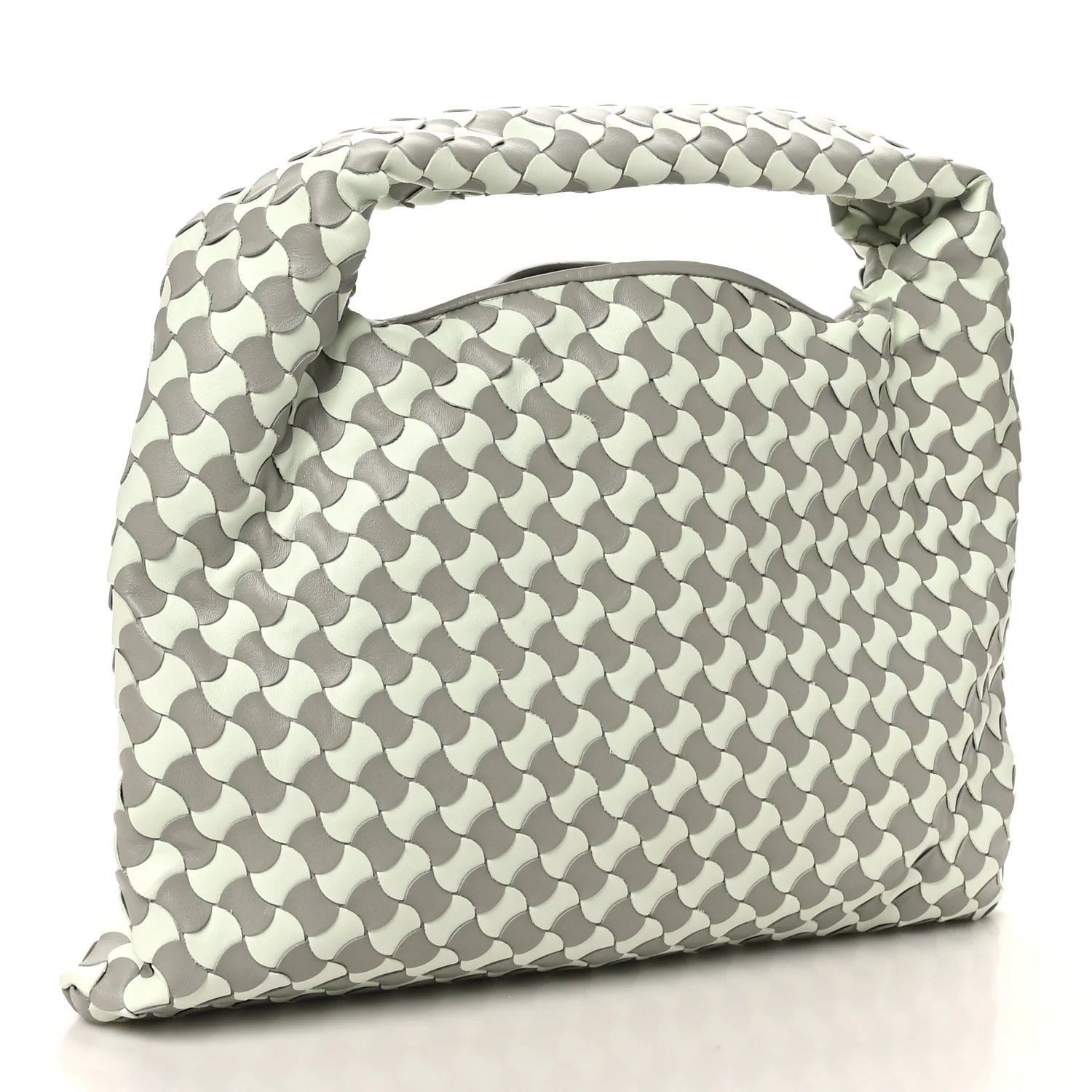 Calfskin Intrecciato Small Hop Agate Glacier - Image 3