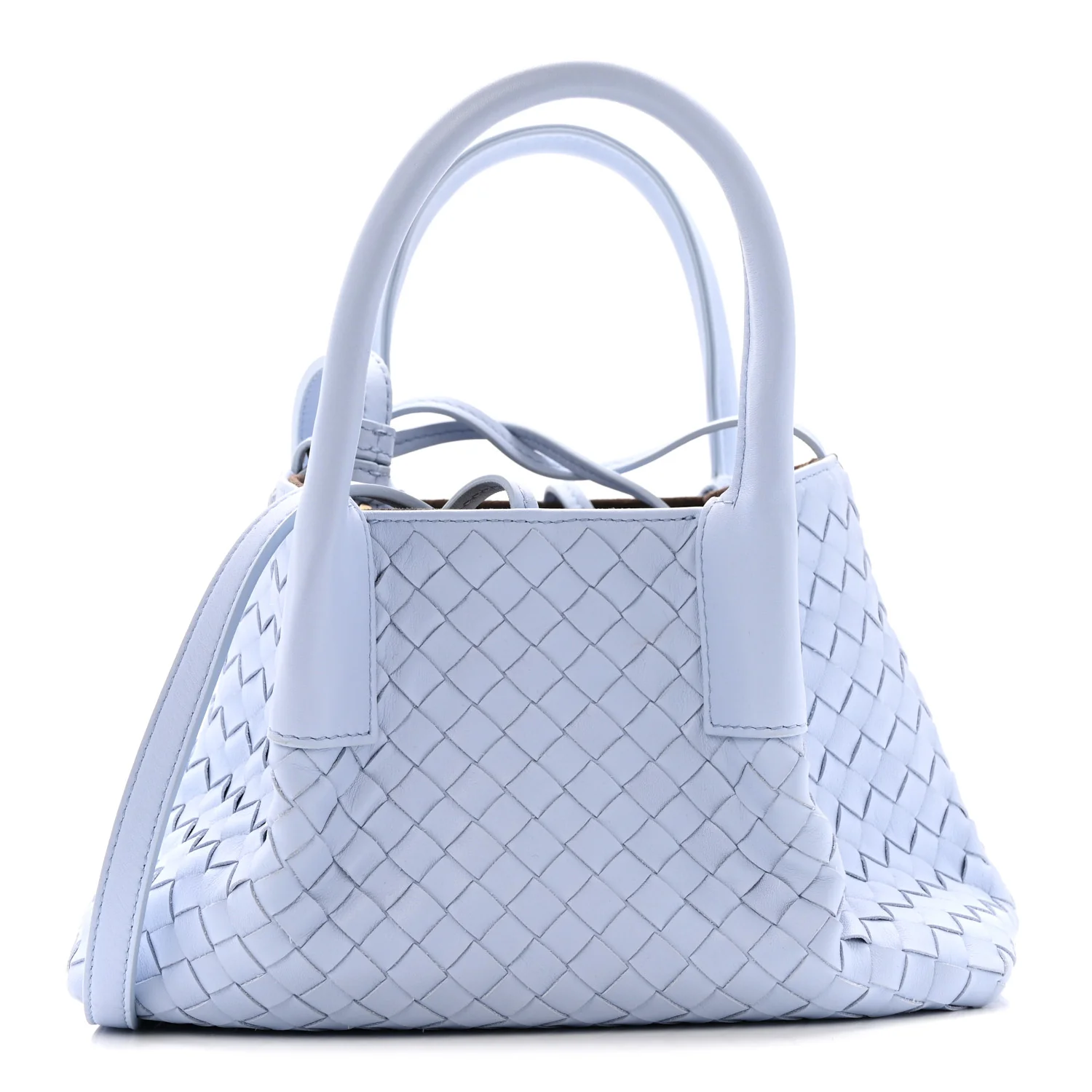 Calfskin Intrecciato Small Pinacoteca Tote Lunar Fondant