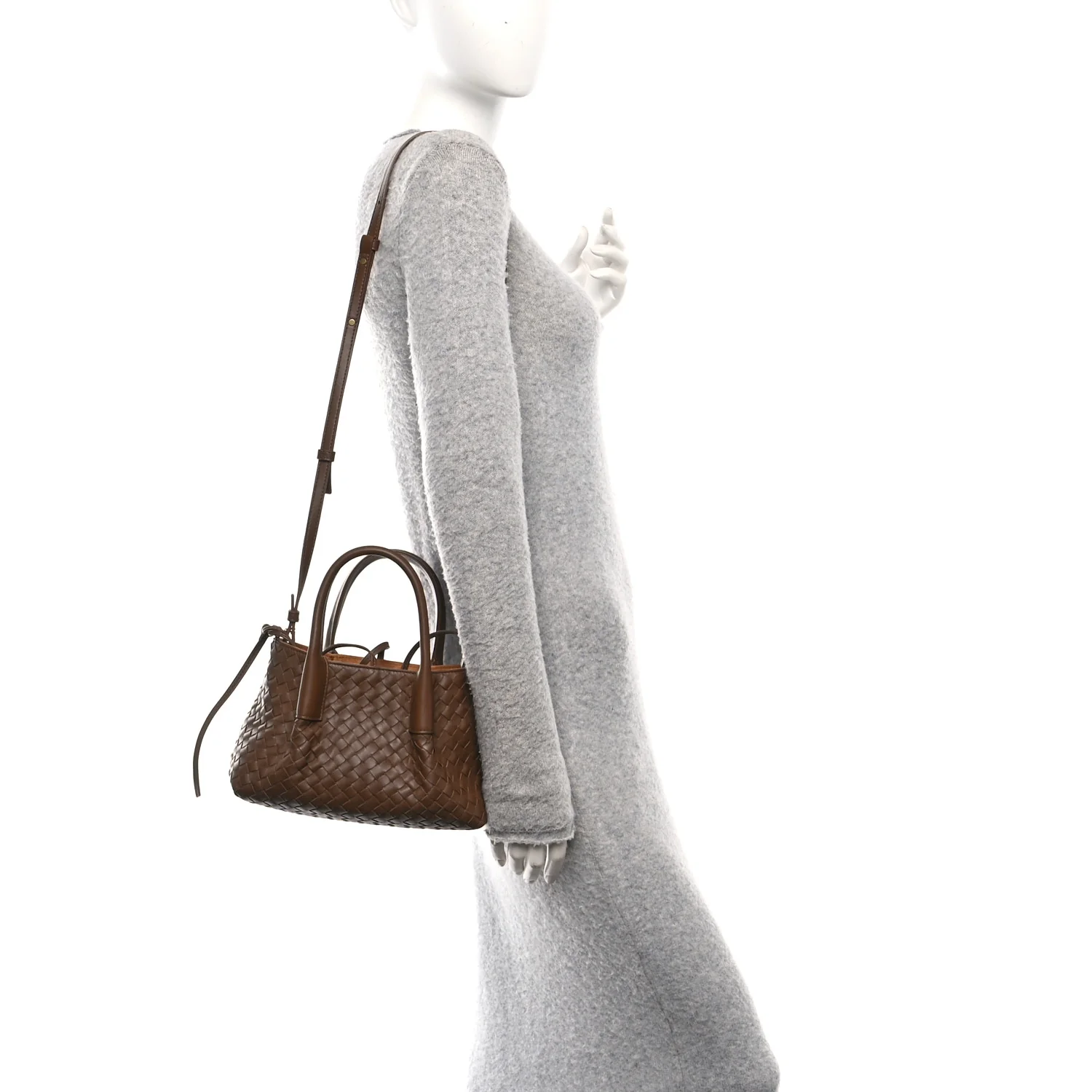 Calfskin Intrecciato Small Pinacoteca Tote Nocciola Amber - Image 2