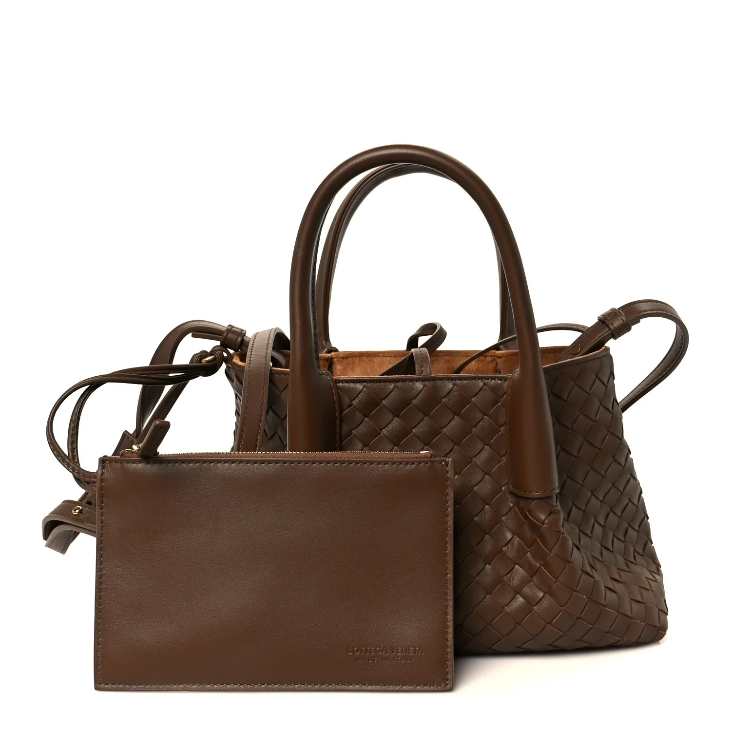 Calfskin Intrecciato Small Pinacoteca Tote Nocciola Amber - Image 3