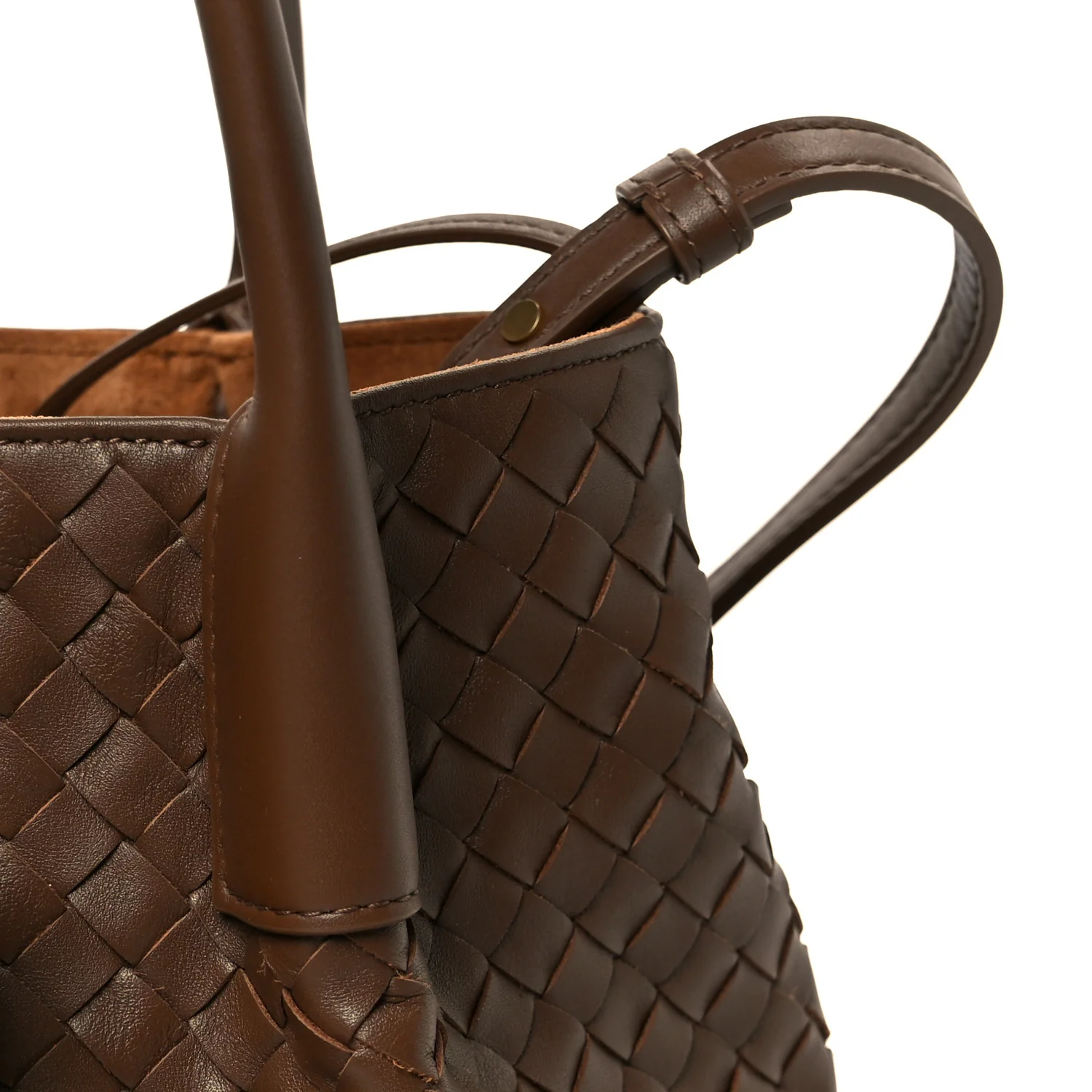 Calfskin Intrecciato Small Pinacoteca Tote Nocciola Amber - Image 8