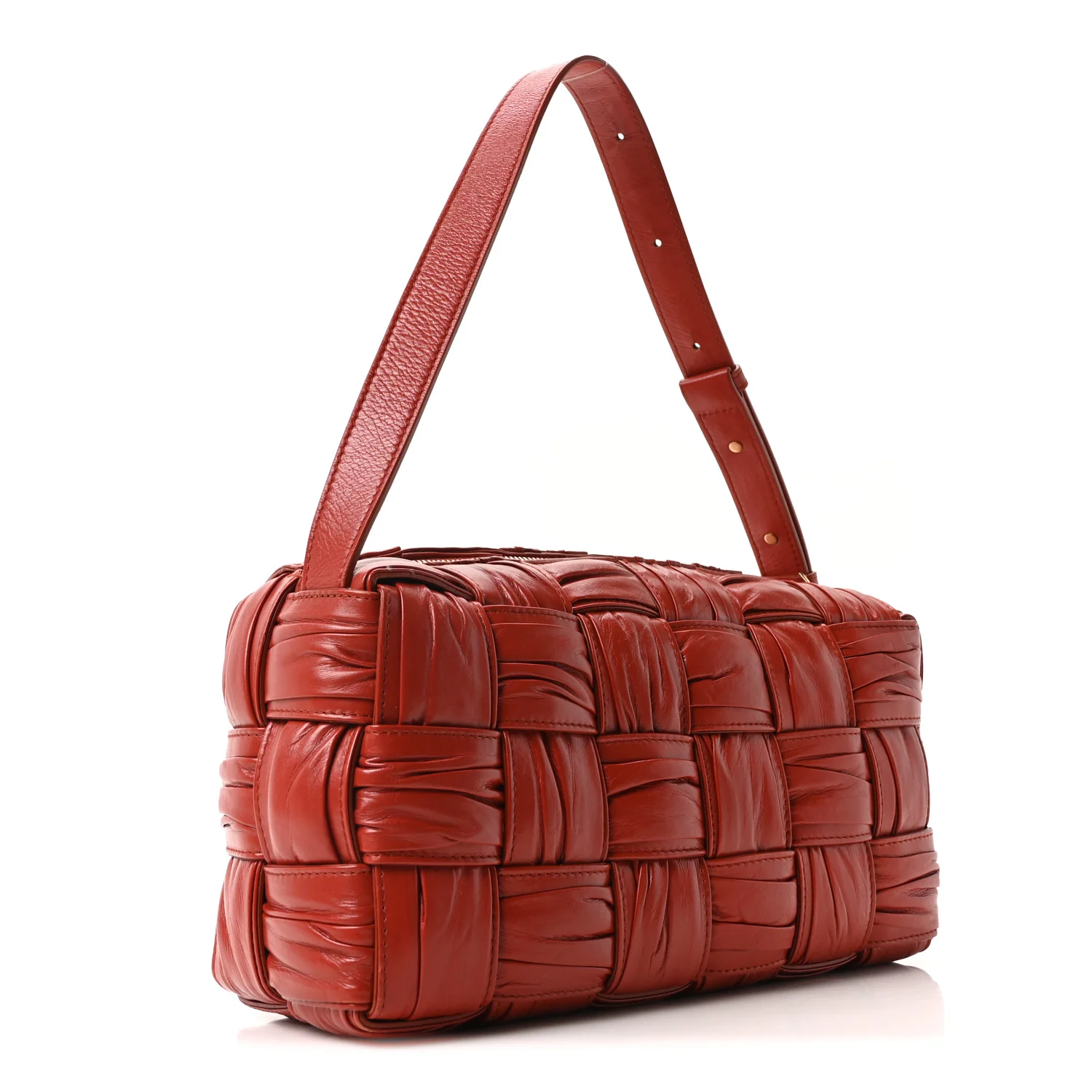 Calfskin Intreccio Plisse Camera Bag Syrup - Image 3