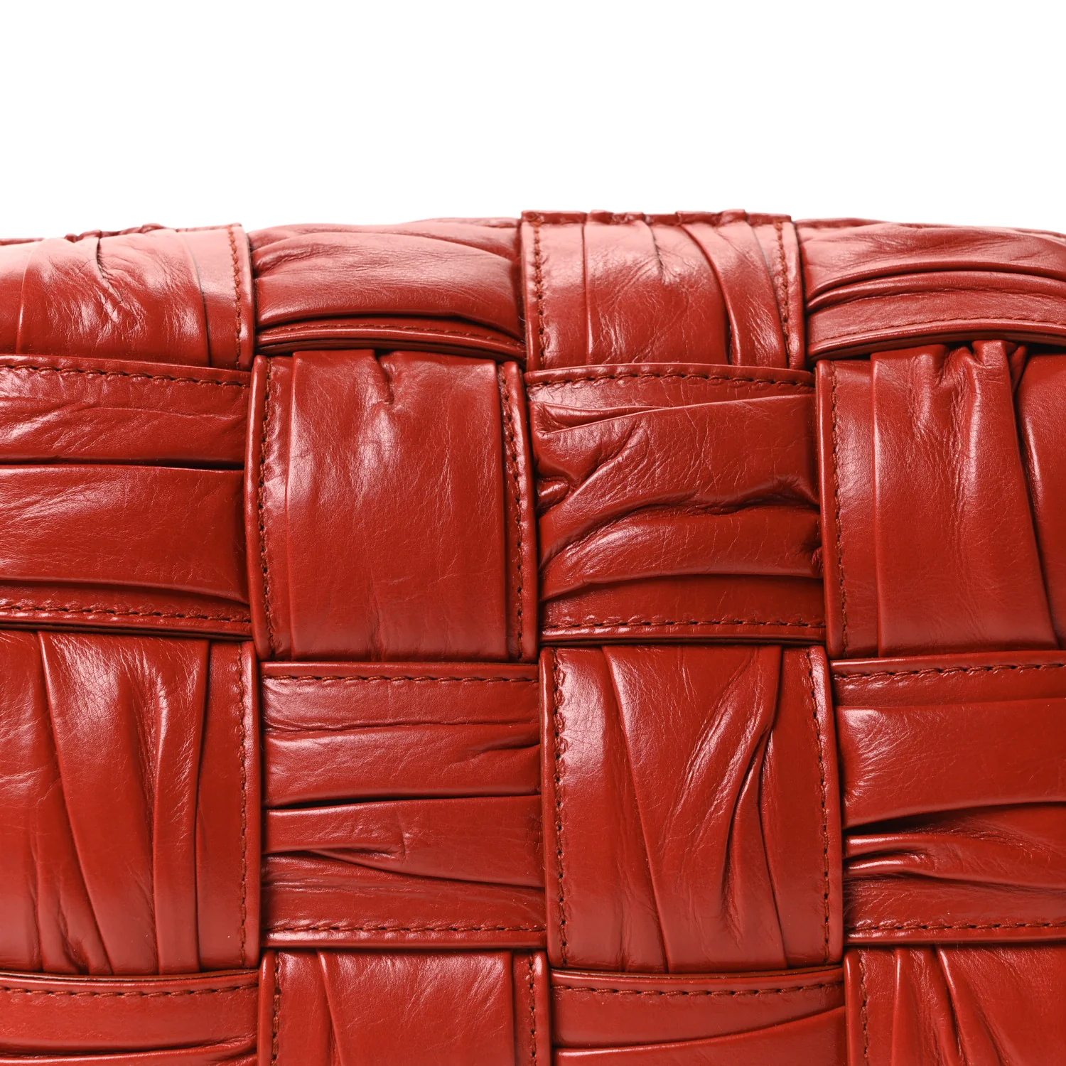 Calfskin Intreccio Plisse Camera Bag Syrup - Image 8
