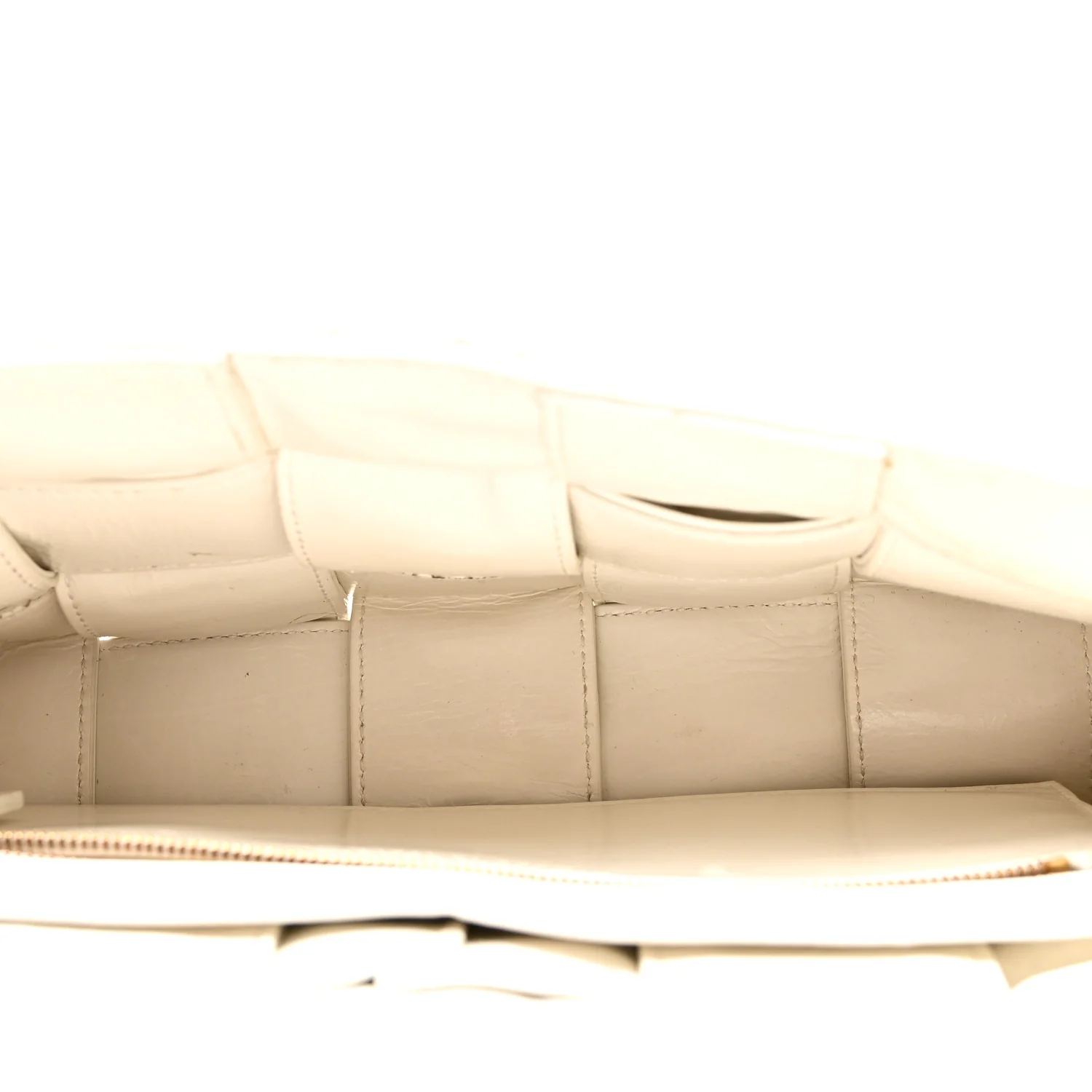 Calfskin Intreccio Plisse Cassette Crossbody Bag White - Image 5