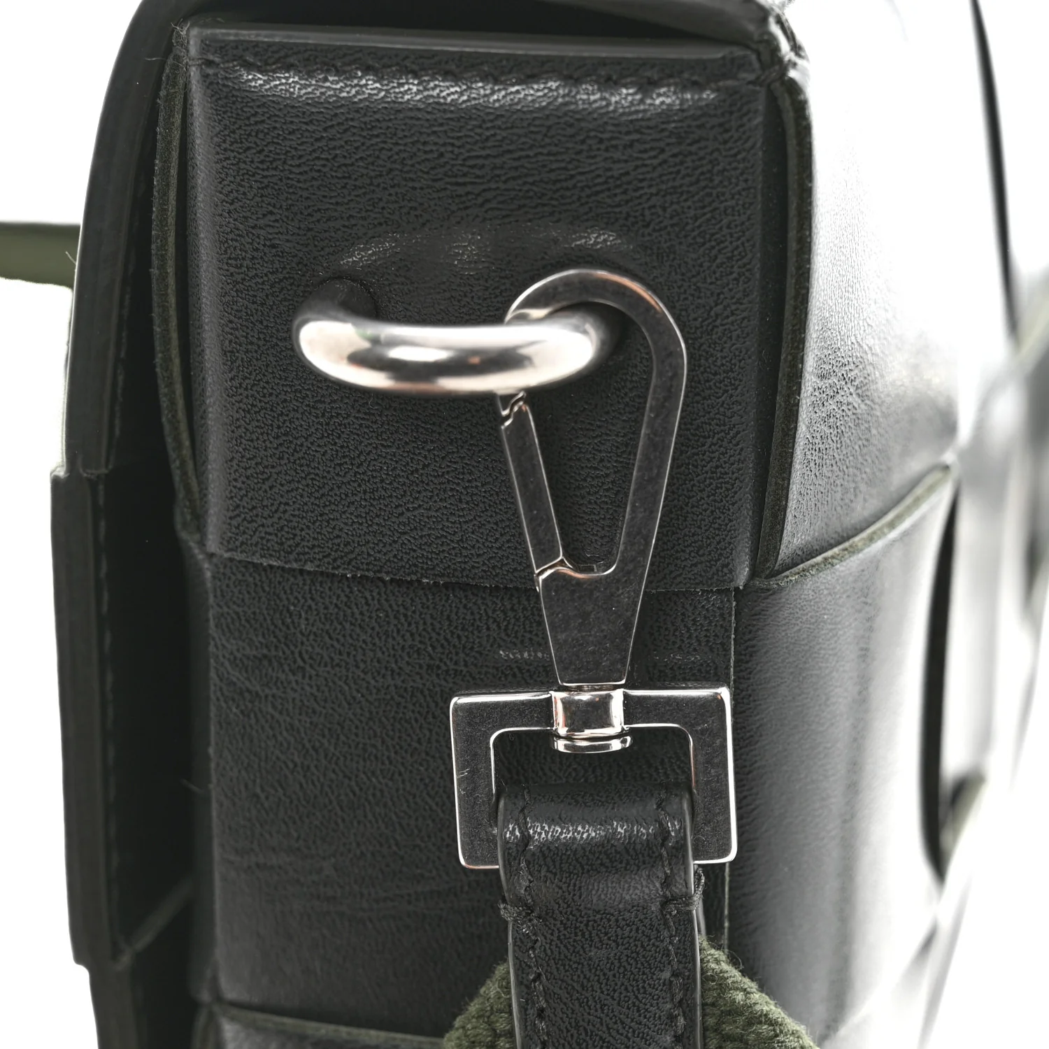 Calfskin Maxi Intreccio Cassette With Strap Bag Dark Green - Image 14