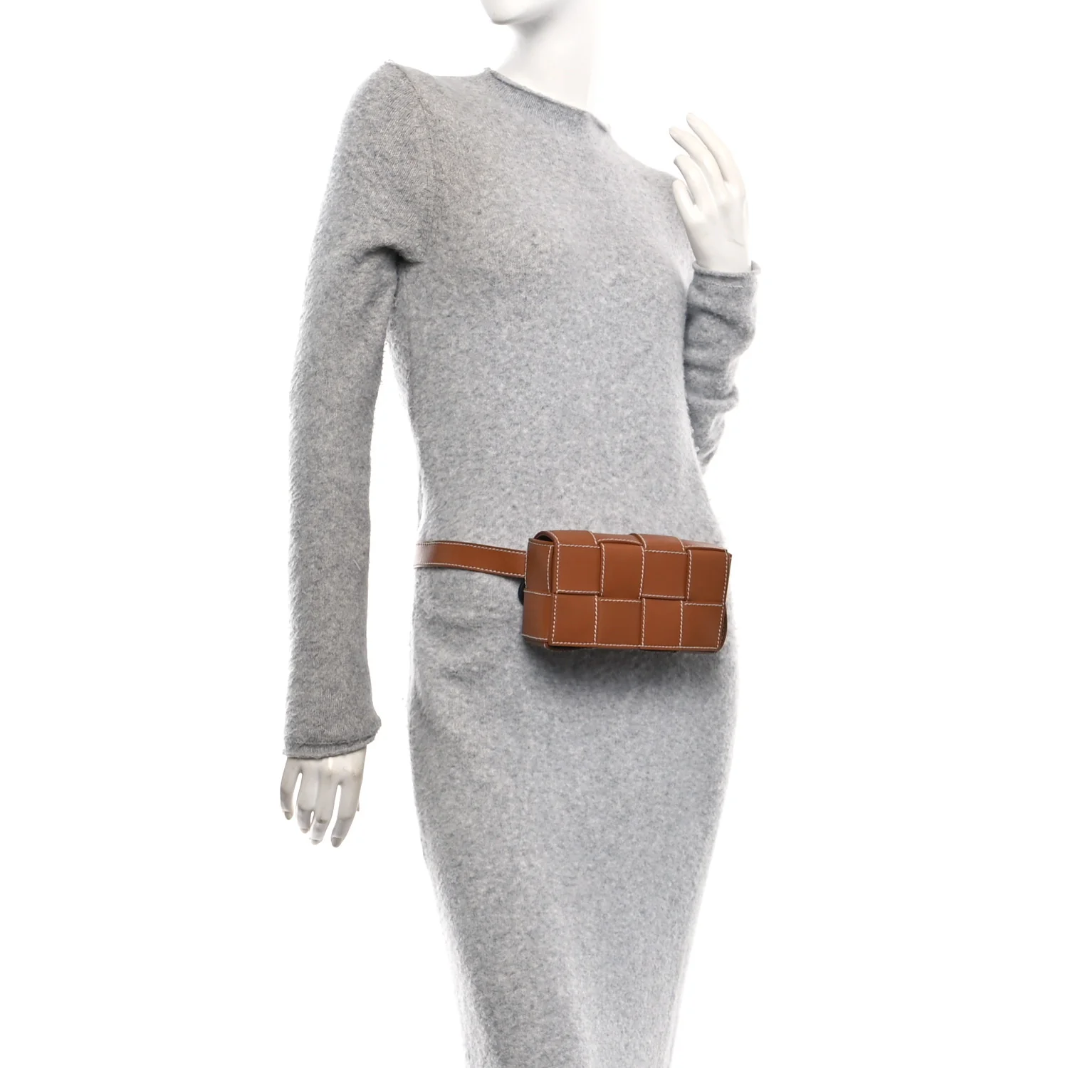 Calfskin Maxi Intreccio Mini Cassette Belt Bag Wood - Image 2