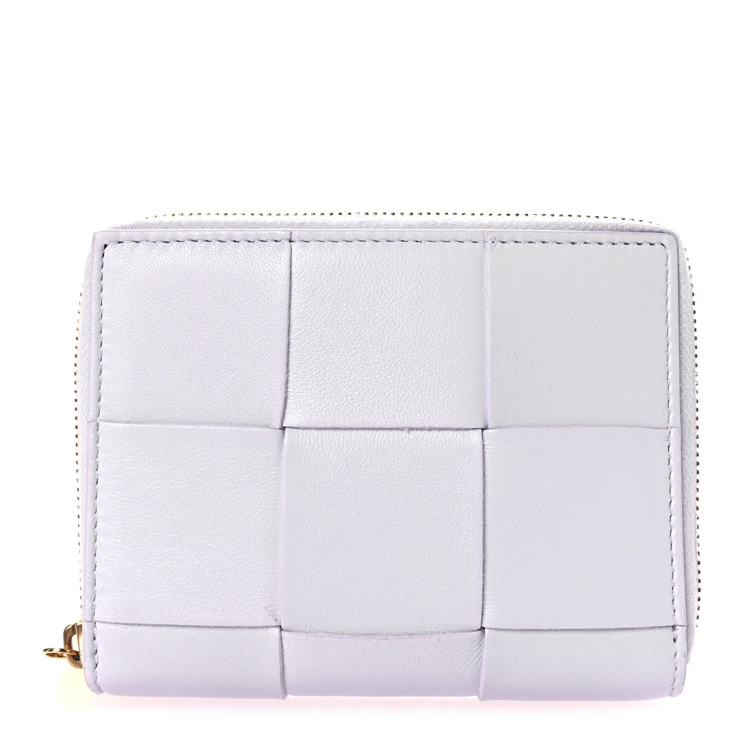 Calfskin Maxi Intreccio Zip Around Wallet Mirth Washed