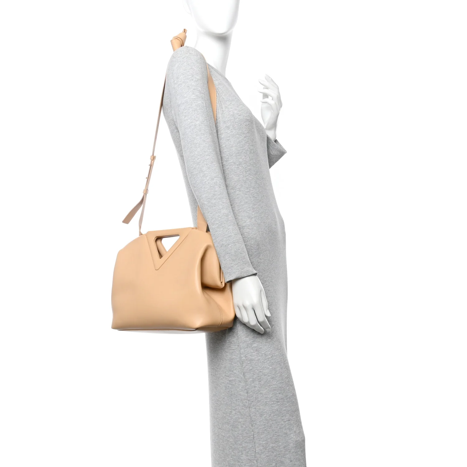 Calfskin Medium The Point Triangle Bag Almond - Image 2